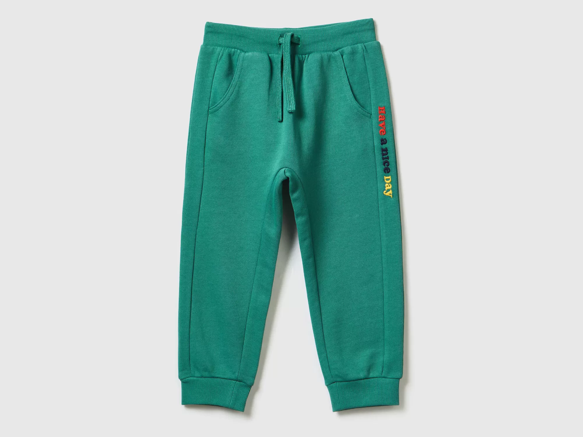 Benetton Joggers Con Bordado-Niños Pantalones De Felpa