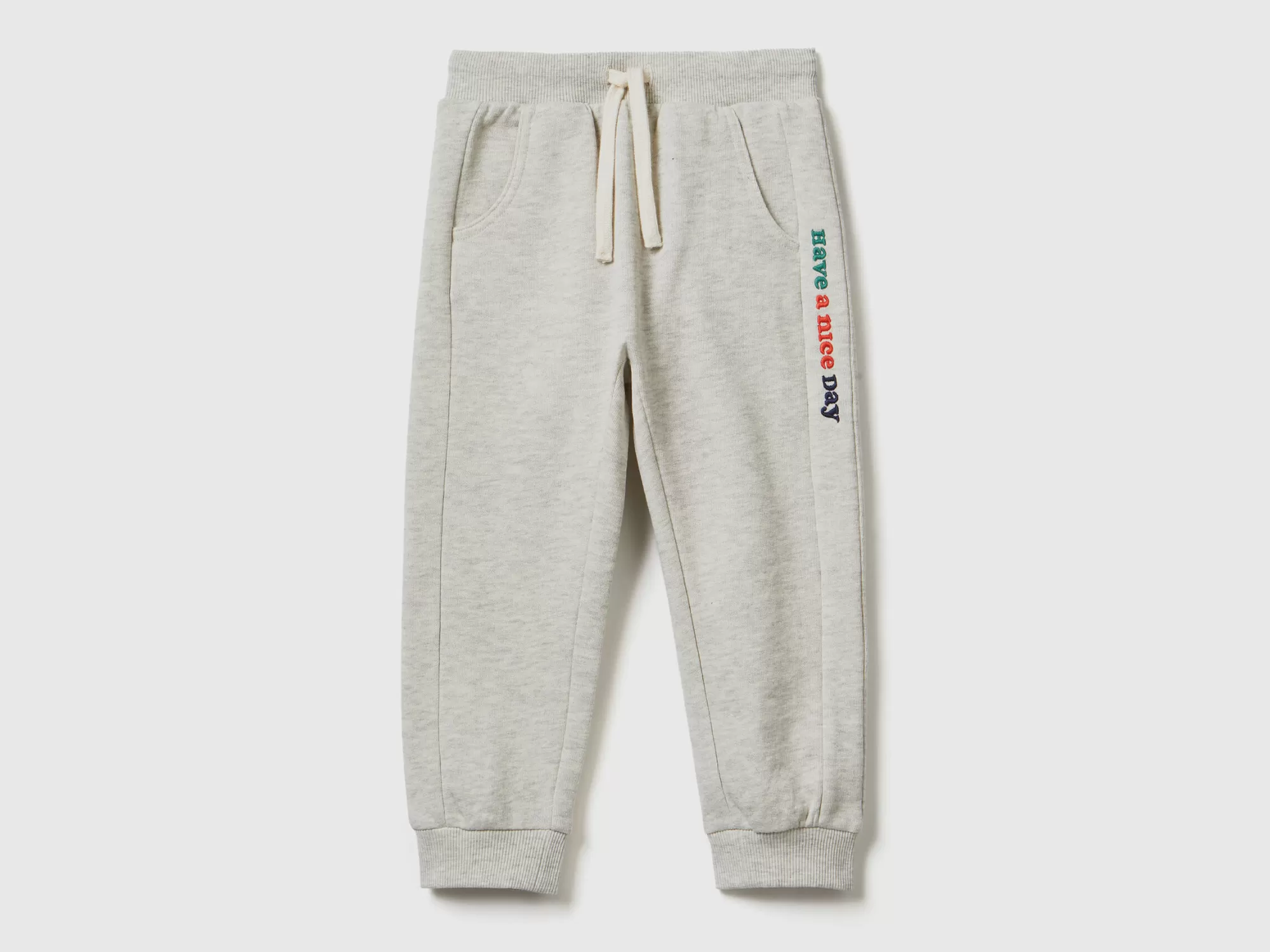 Benetton Joggers Con Bordado-Niños Pantalones De Felpa