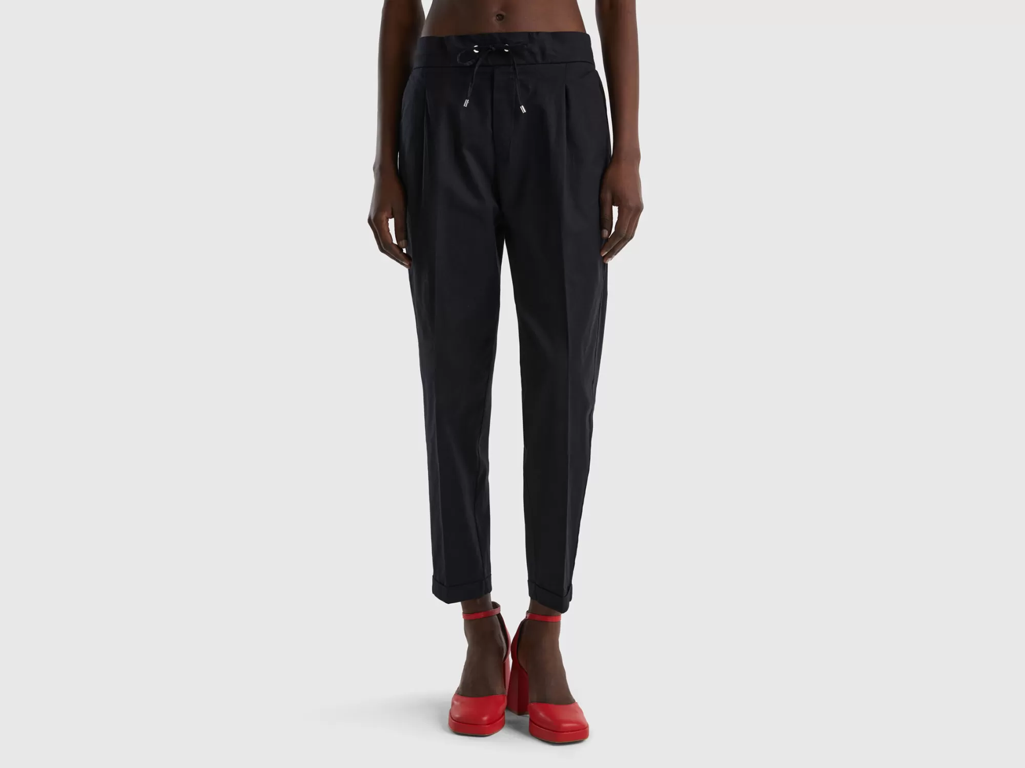 Benetton Joggers De Algodón Elastico-Mujer Pantalones Y Chinos