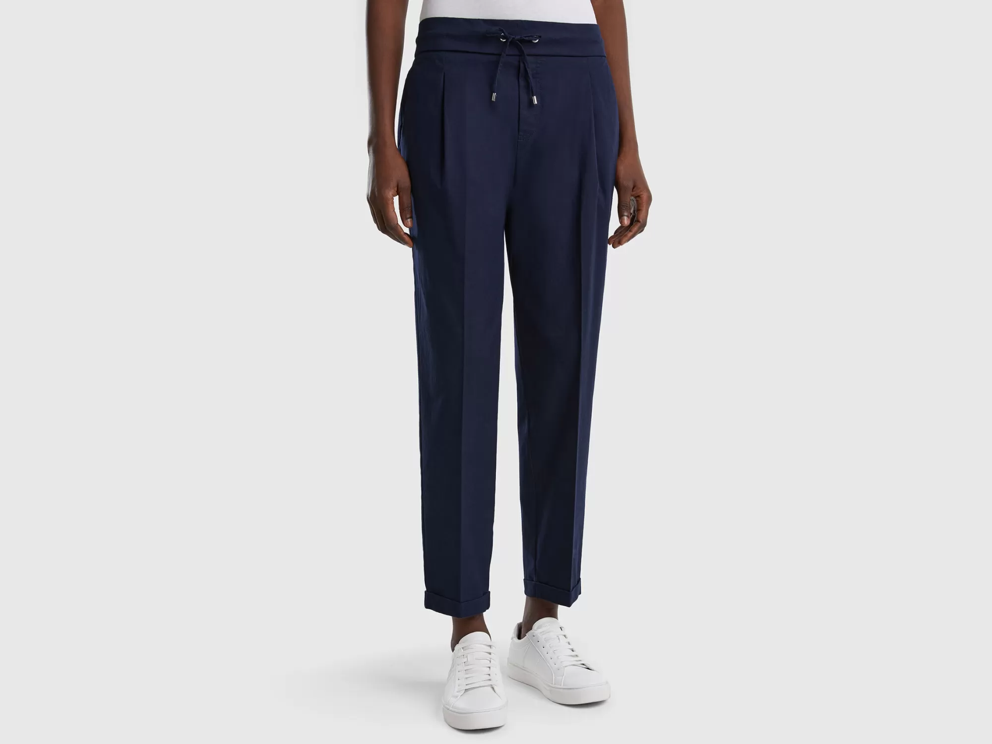 Benetton Joggers De Algodón Elastico-Mujer Pantalones Y Chinos