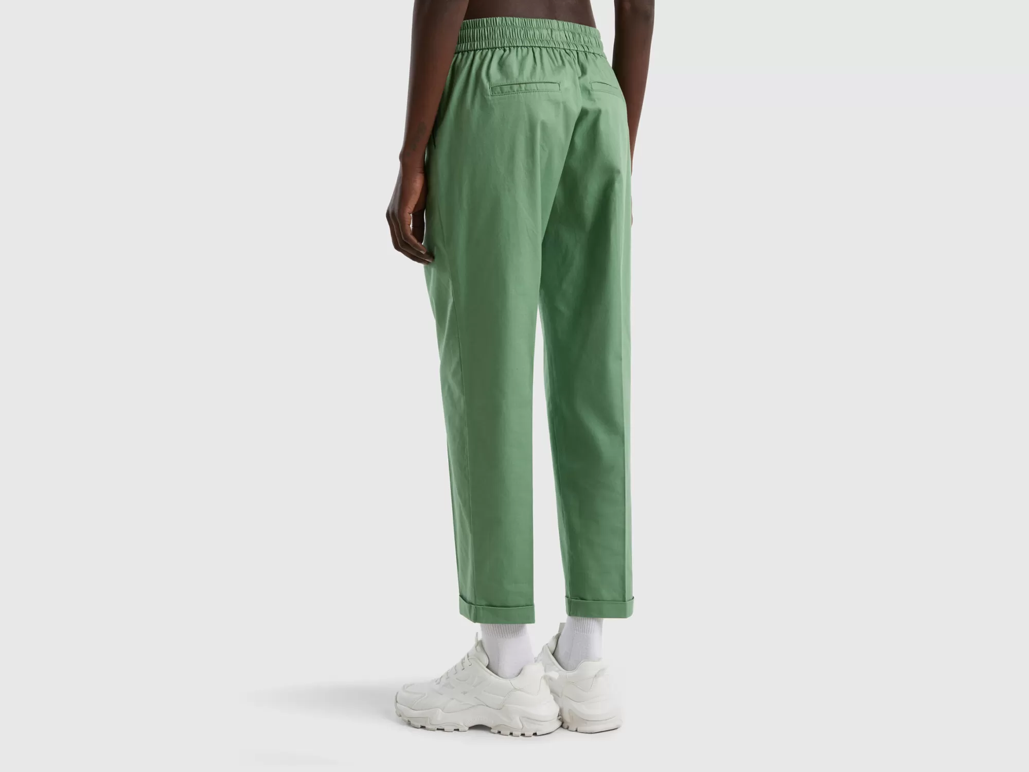 Benetton Joggers De Algodón Elastico-Mujer Pantalones Y Chinos