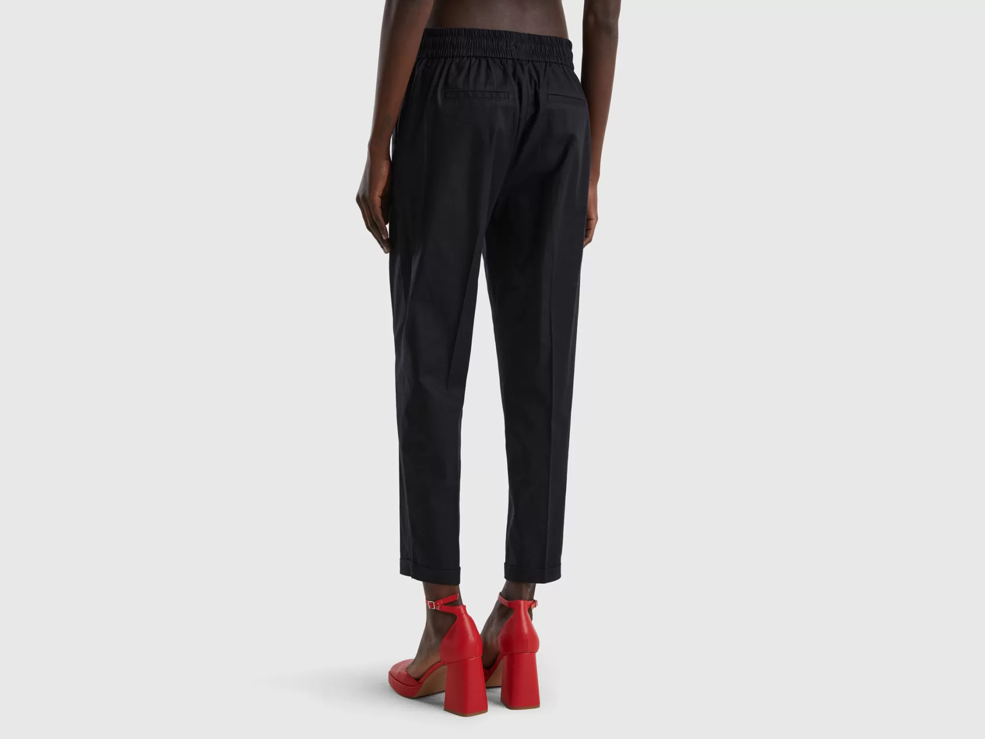 Benetton Joggers De Algodón Elastico-Mujer Pantalones Y Chinos