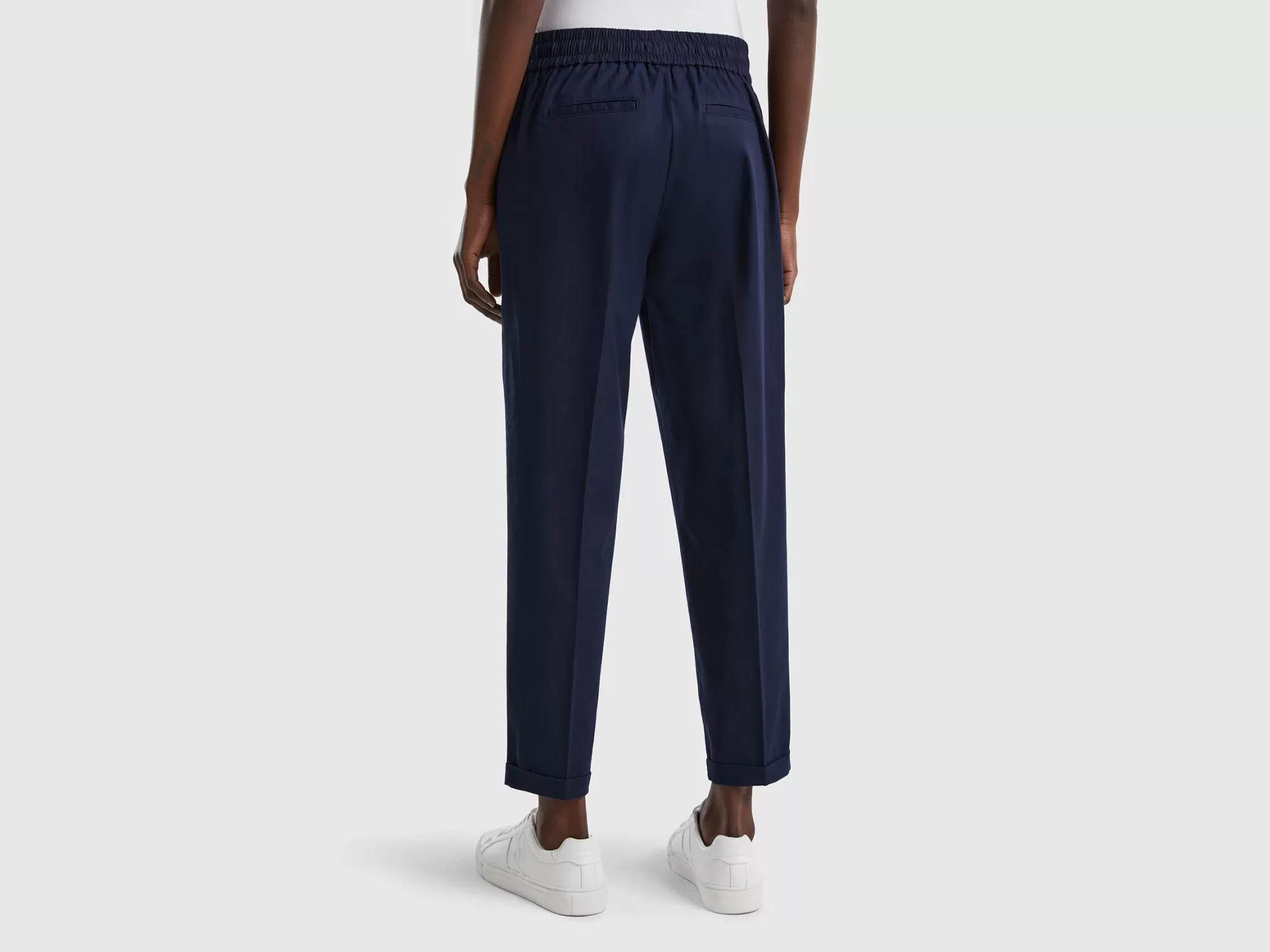 Benetton Joggers De Algodón Elastico-Mujer Pantalones Y Chinos