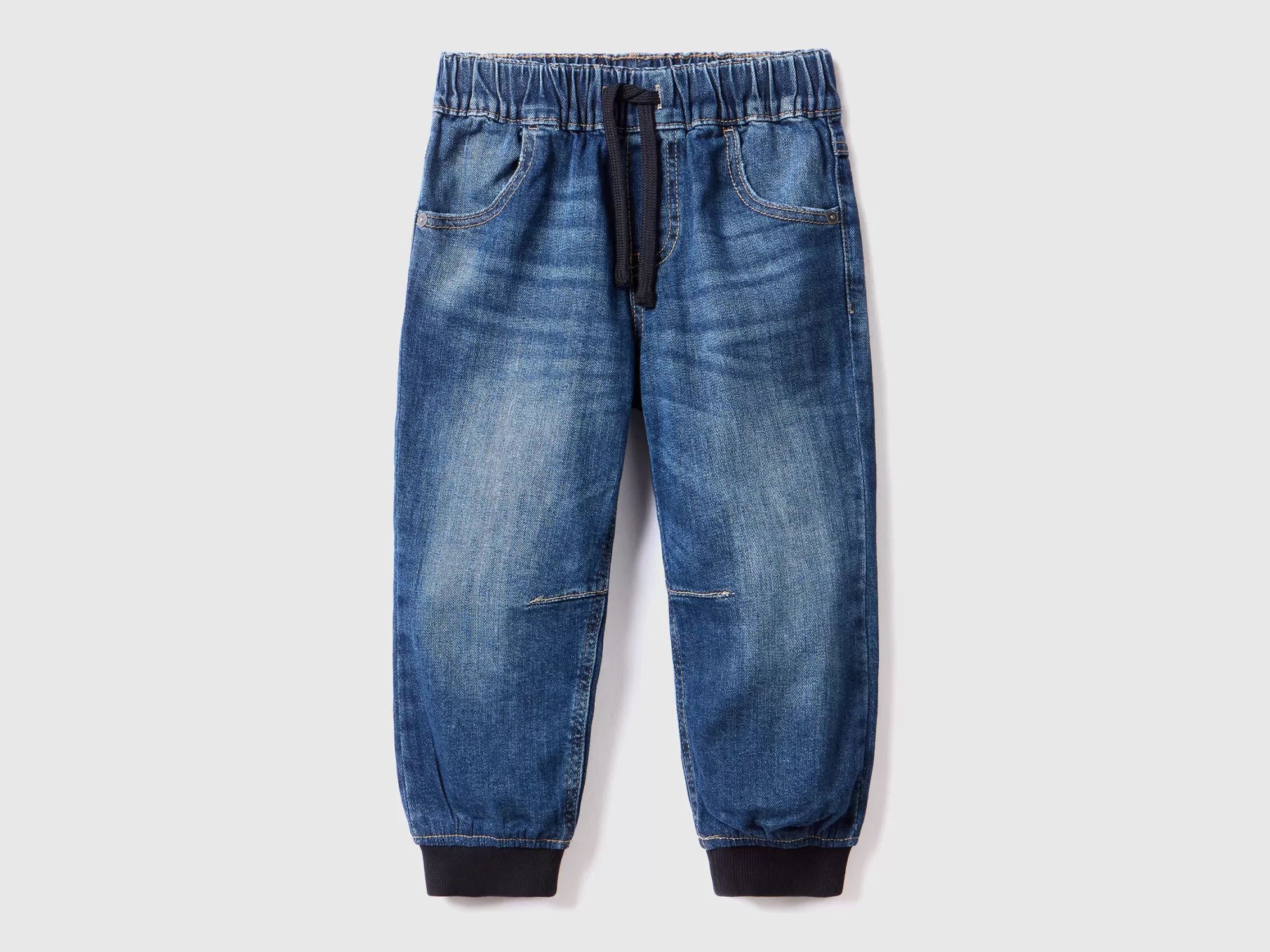 Benetton Joggers En Denim Elastico-Niños Pantalones Y Vaqueros