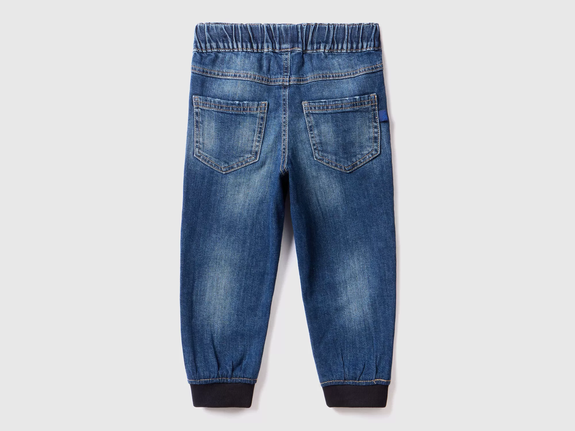 Benetton Joggers En Denim Elastico-Niños Pantalones Y Vaqueros