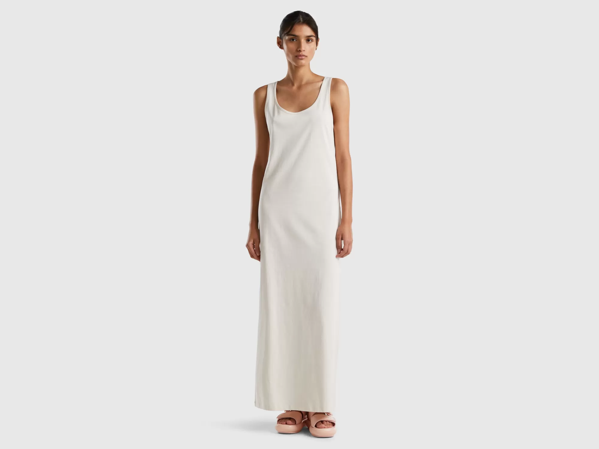 Benetton Maxivestido Blanco Nata-Mujer Vestidos Y Monos