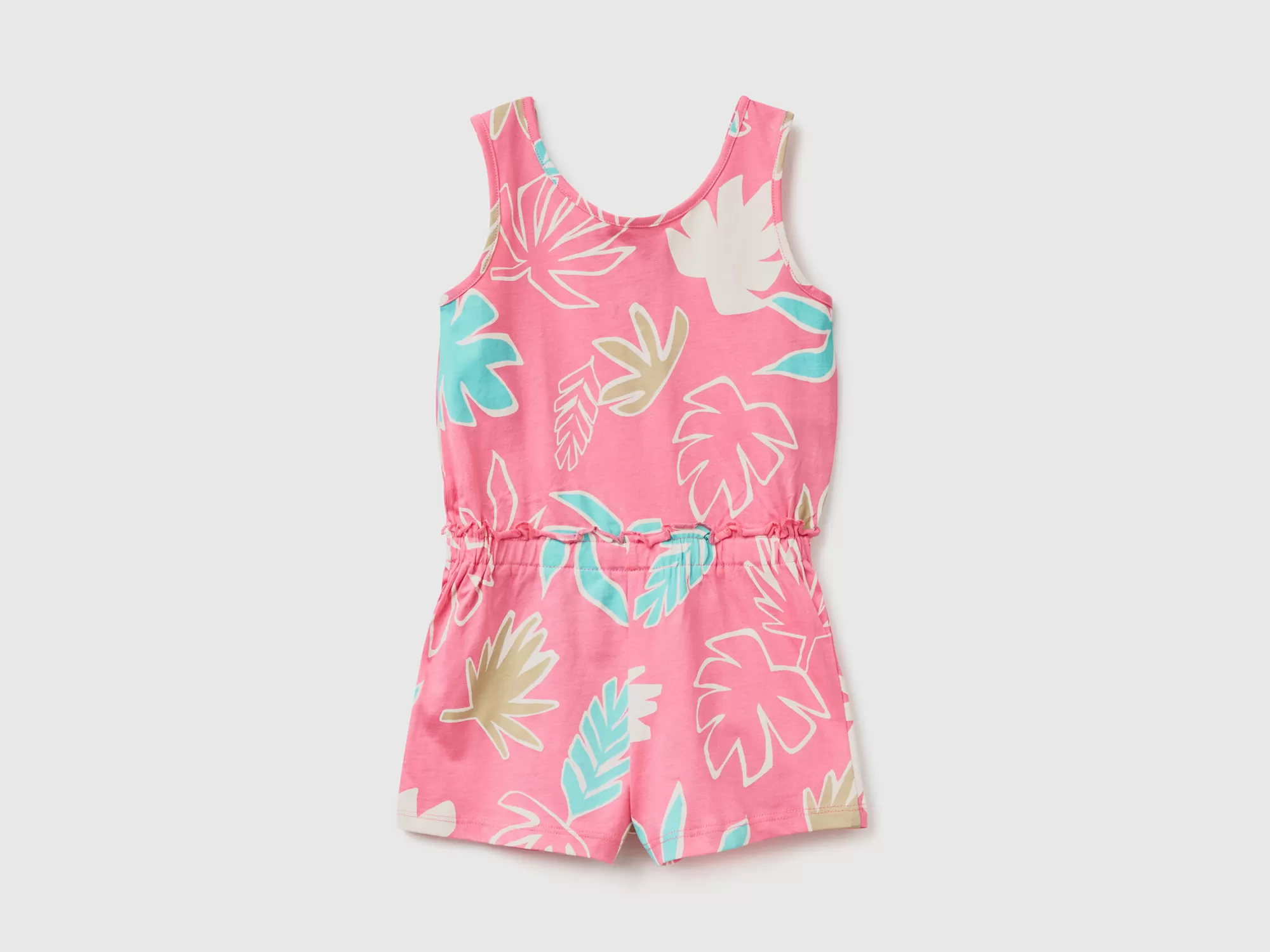 Benetton Mono Corto Con Estampado Tropical-Niños Vestidos Y Petos