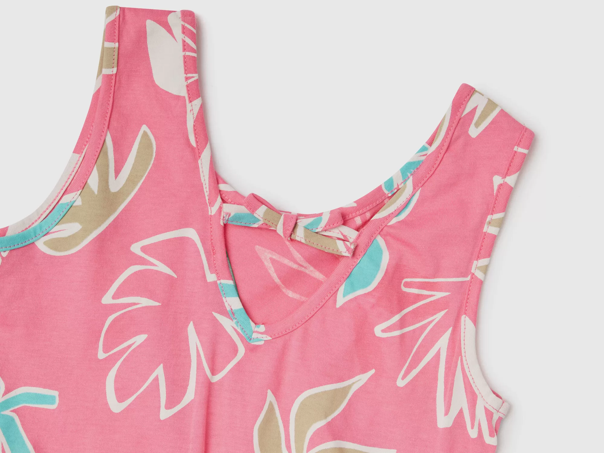 Benetton Mono Corto Con Estampado Tropical-Niños Vestidos Y Petos