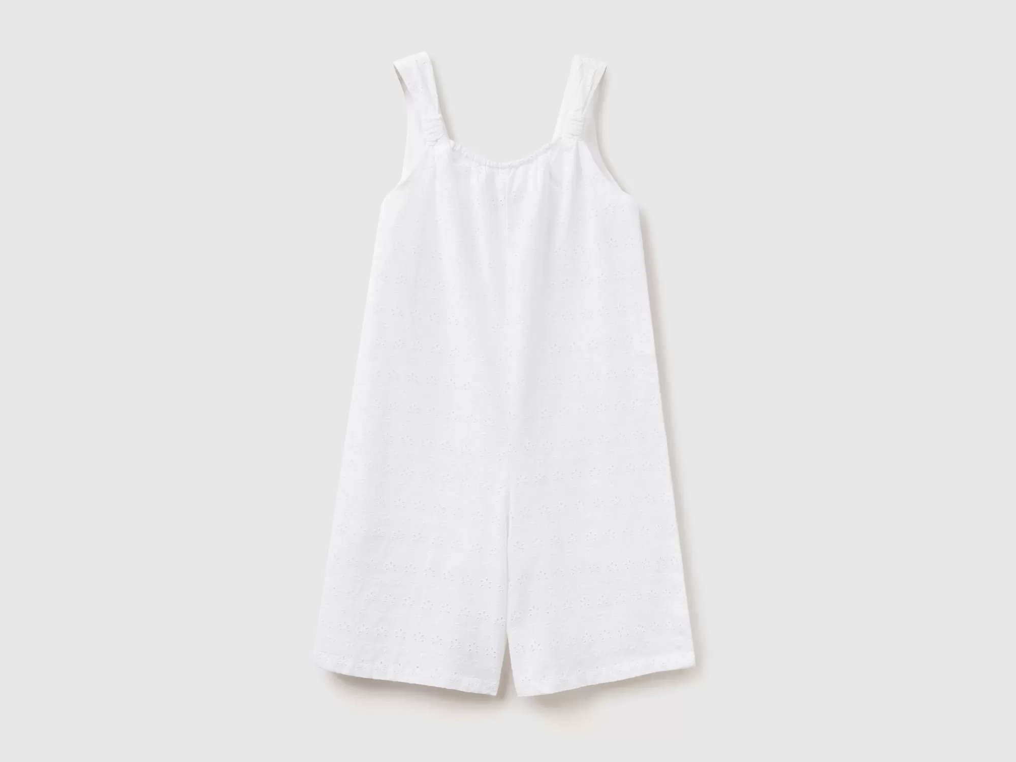 Benetton Mono Midi Con Bordados De Encaje Suizo-Niños Vestidos Y Petos