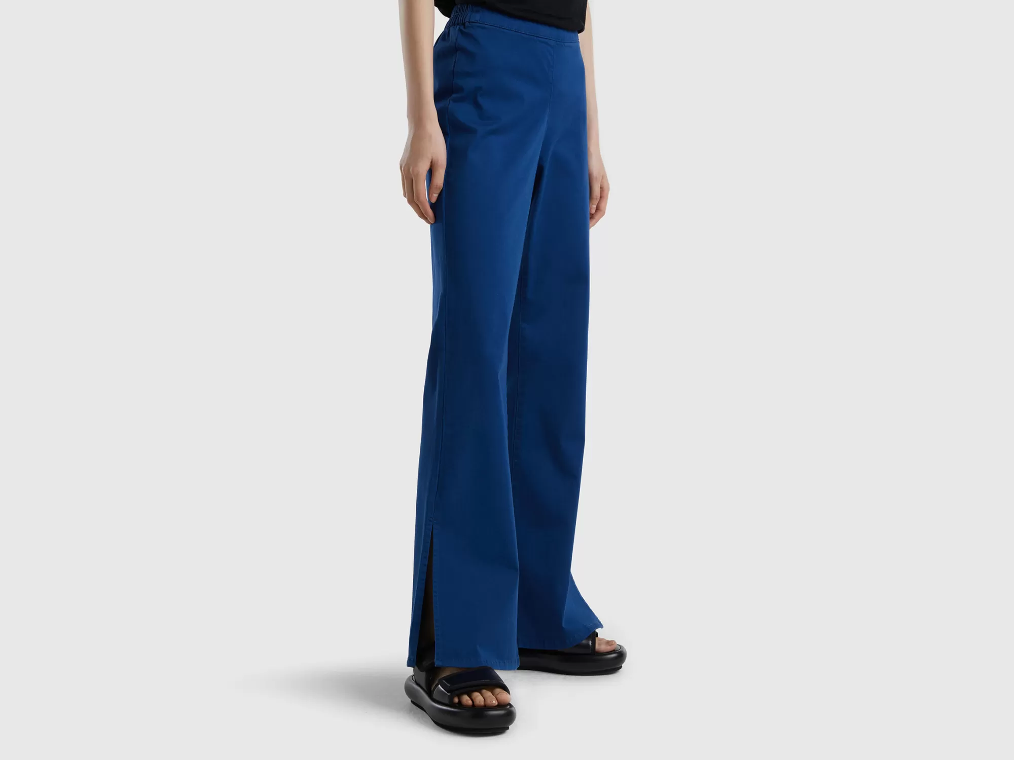 Benetton Pantalon Acampanado Con Aberturas-Mujer Pantalones Y Chinos