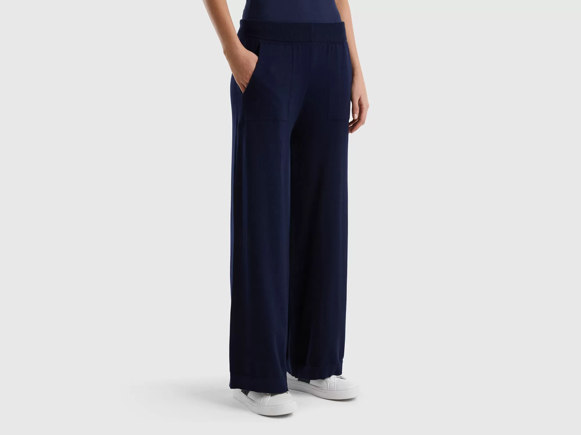 Benetton Pantalon Amplio De Punto-Mujer Pantalones Y Chinos