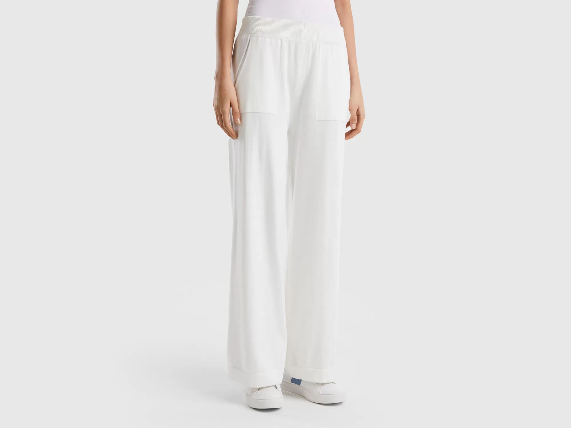 Benetton Pantalon Amplio De Punto-Mujer Pantalones Y Chinos