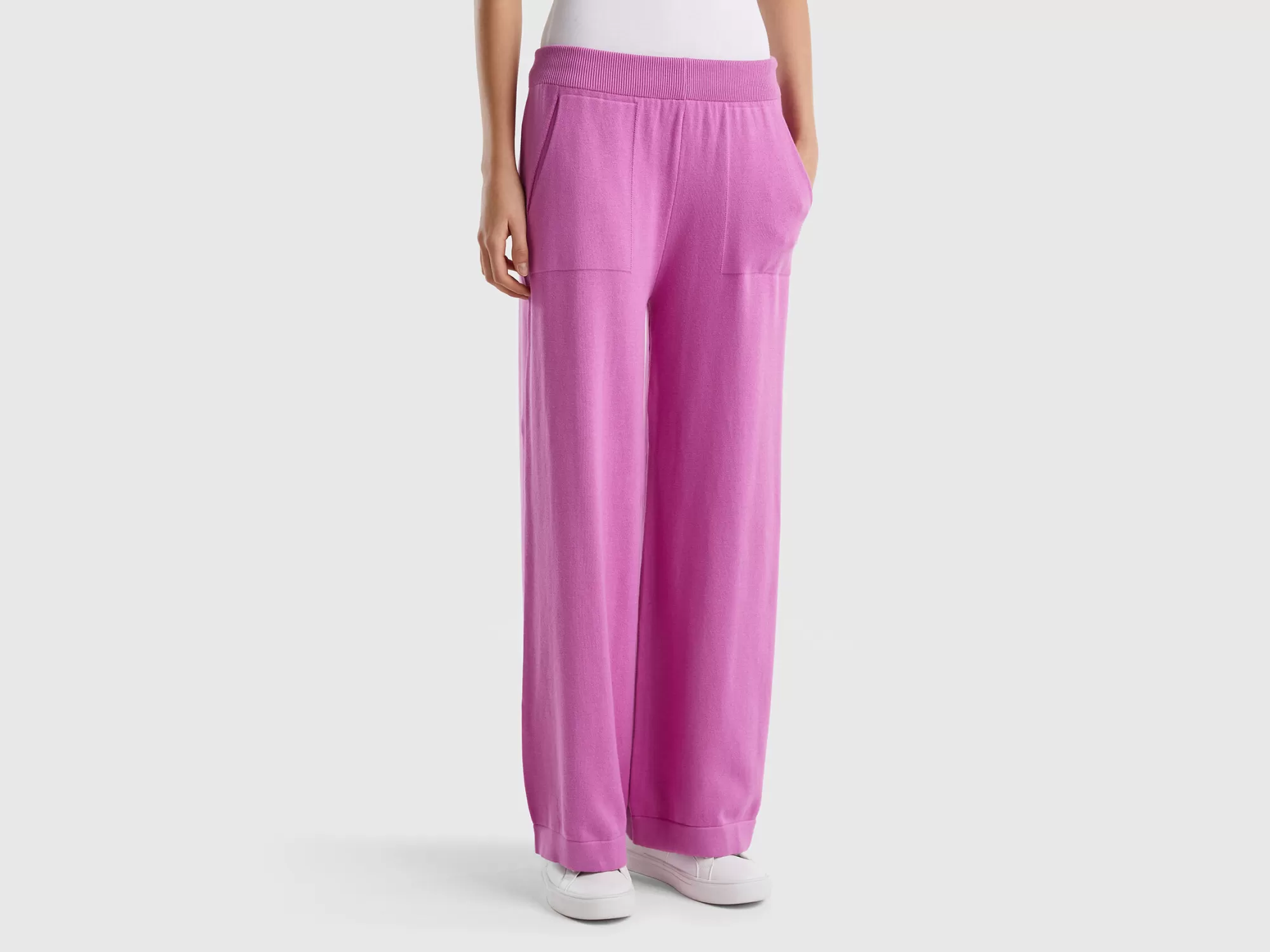 Benetton Pantalon Amplio De Punto-Mujer Pantalones Y Chinos