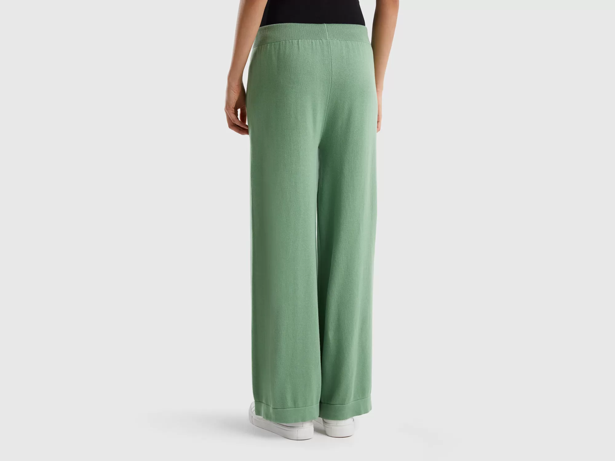 Benetton Pantalon Amplio De Punto-Mujer Pantalones Y Chinos