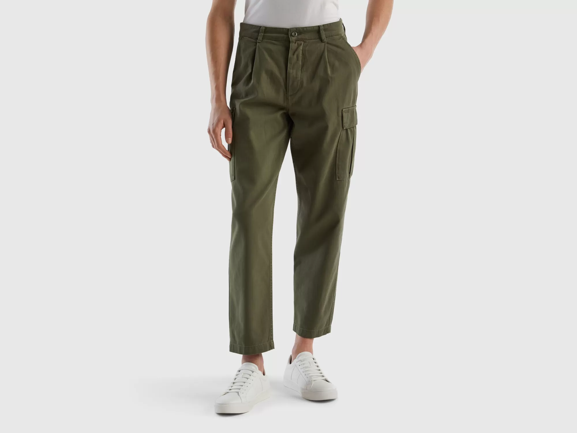 Benetton Pantalon Cargo De Corte Zanahoria-Hombre Pantalones Y Chinos