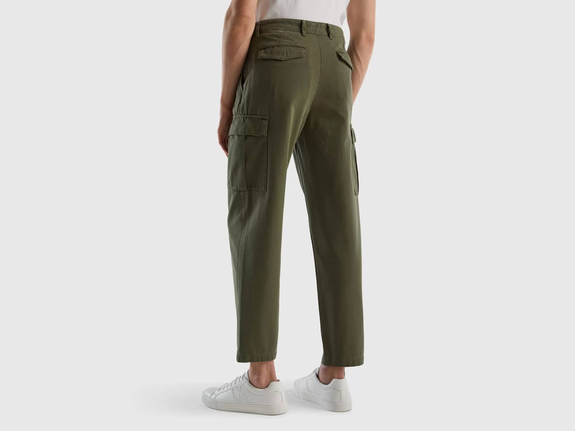 Benetton Pantalon Cargo De Corte Zanahoria-Hombre Pantalones Y Chinos