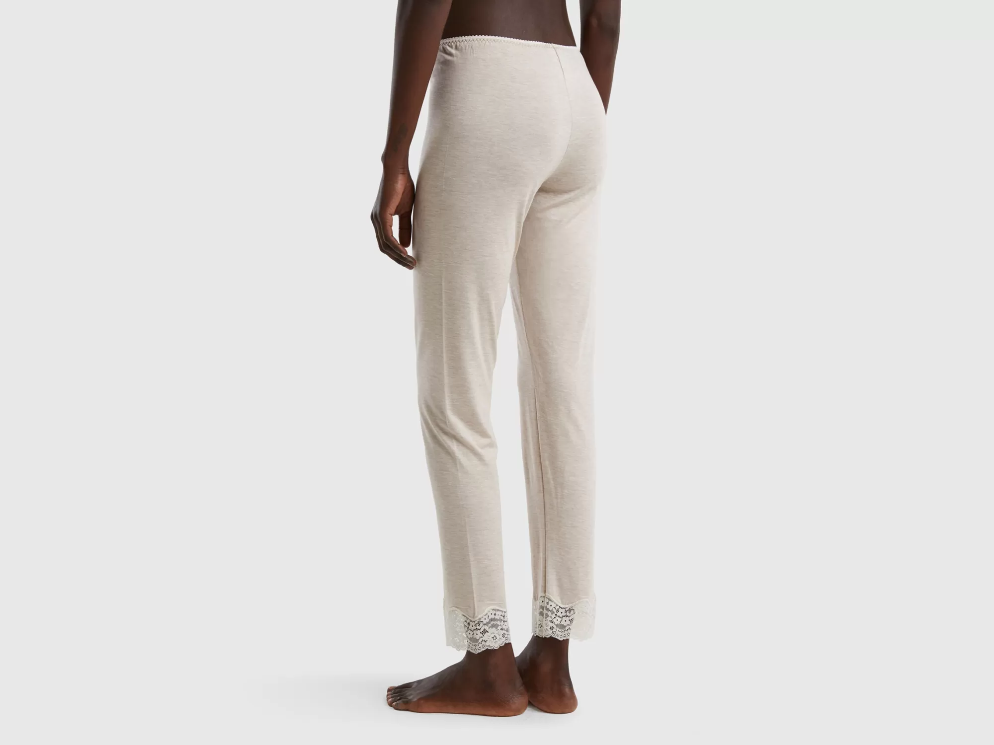 Benetton Pantalon Con Detalles De Encaje-Mujer Ropa Interior Y Pijamas