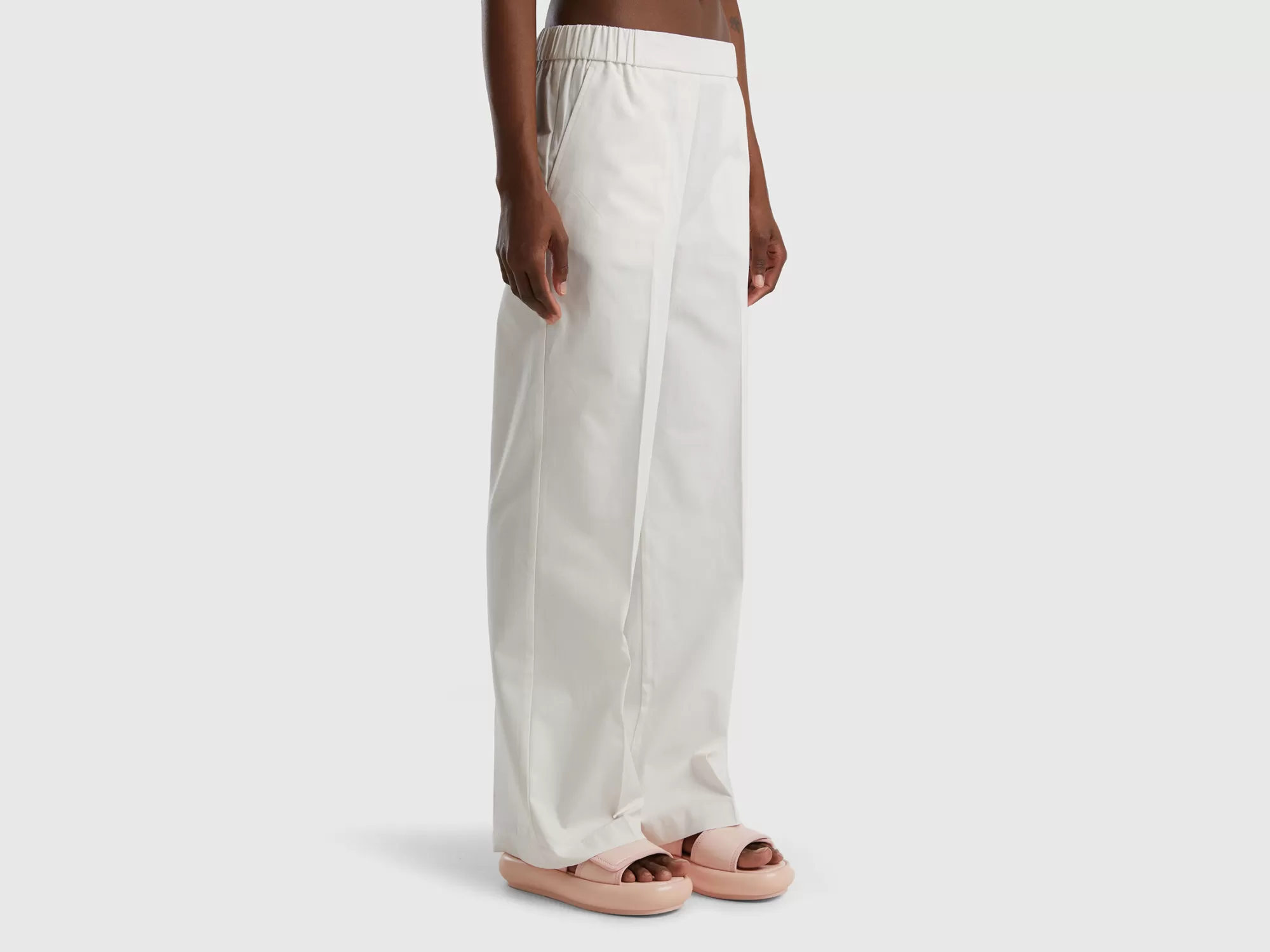 Benetton Pantalon Con Elastico En La Cintura-Mujer Pantalones Y Chinos