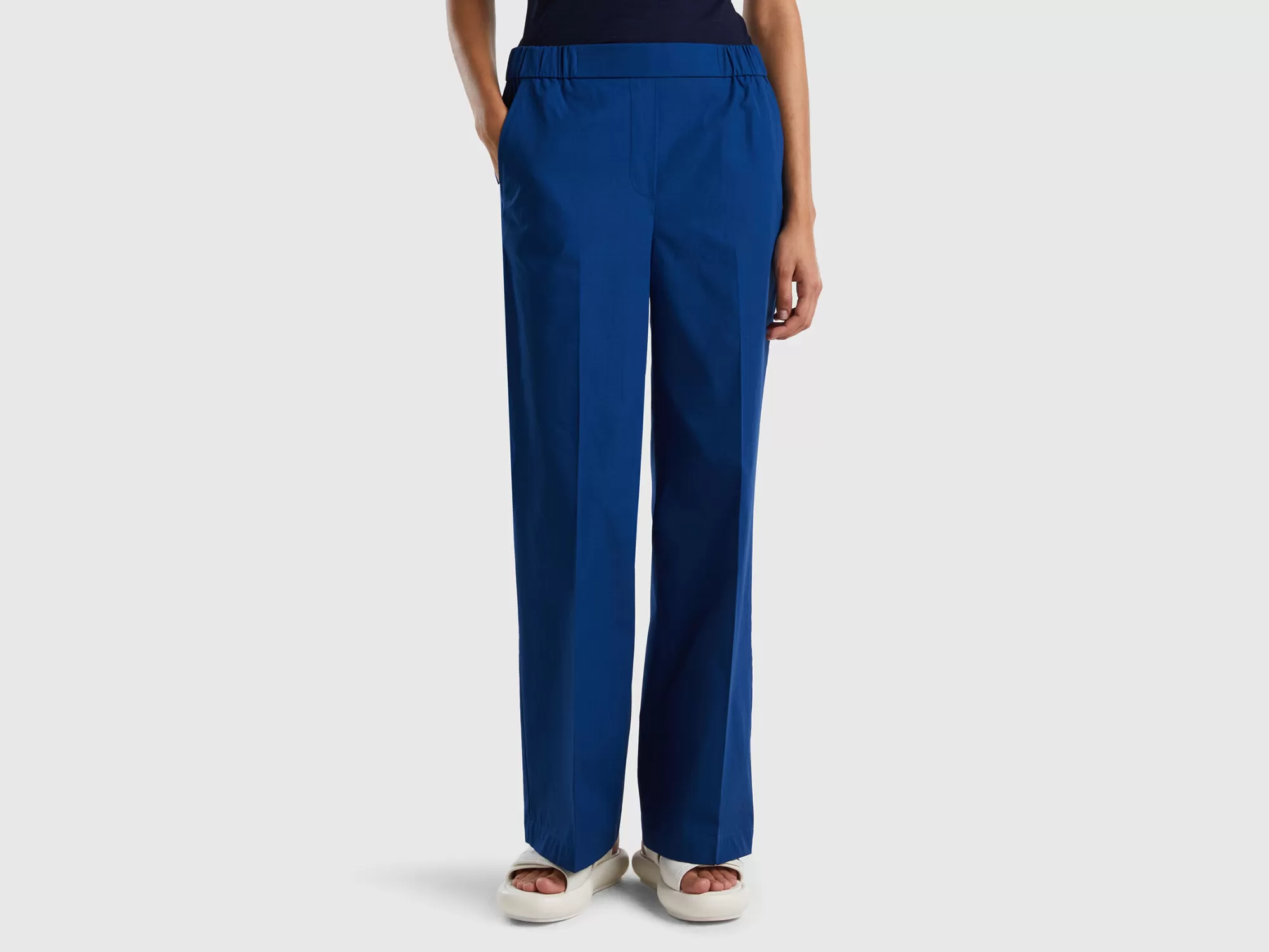 Benetton Pantalon Con Elastico En La Cintura-Mujer Pantalones Y Chinos