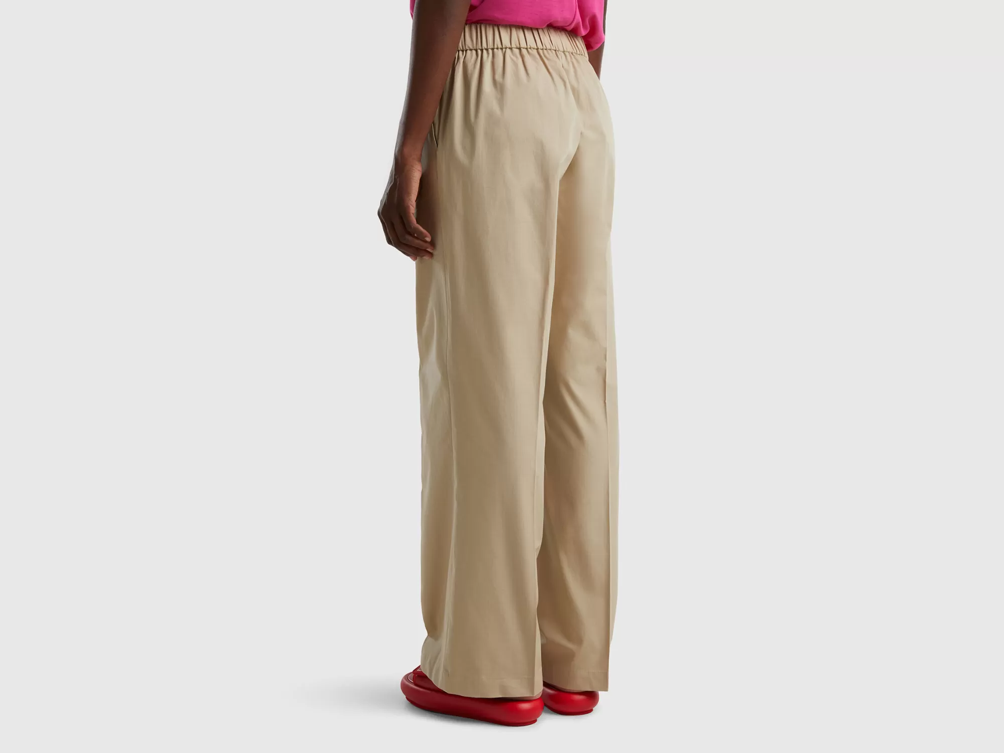 Benetton Pantalon Con Elastico En La Cintura-Mujer Pantalones Y Chinos