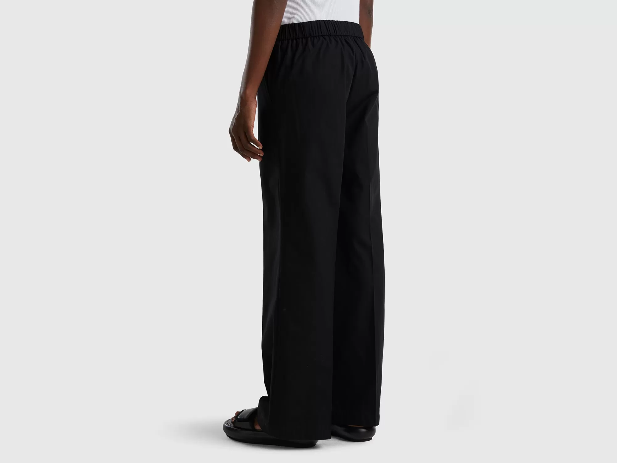 Benetton Pantalon Con Elastico En La Cintura-Mujer Pantalones Y Chinos