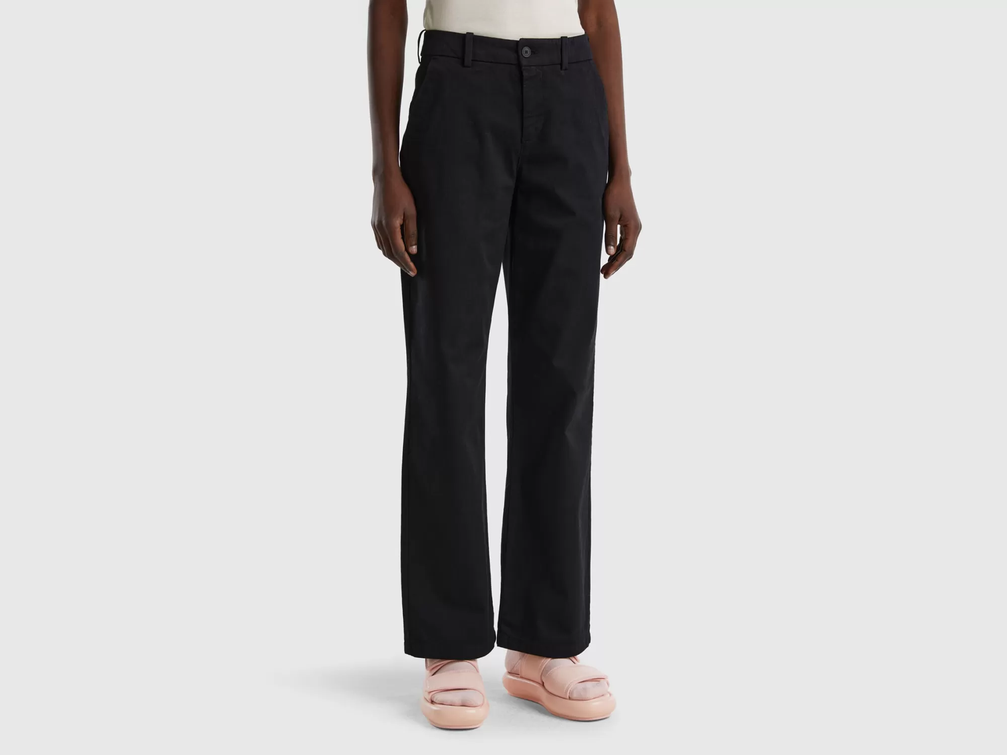 Benetton Pantalon Con Pernera Amplia-Mujer Pantalones Y Chinos