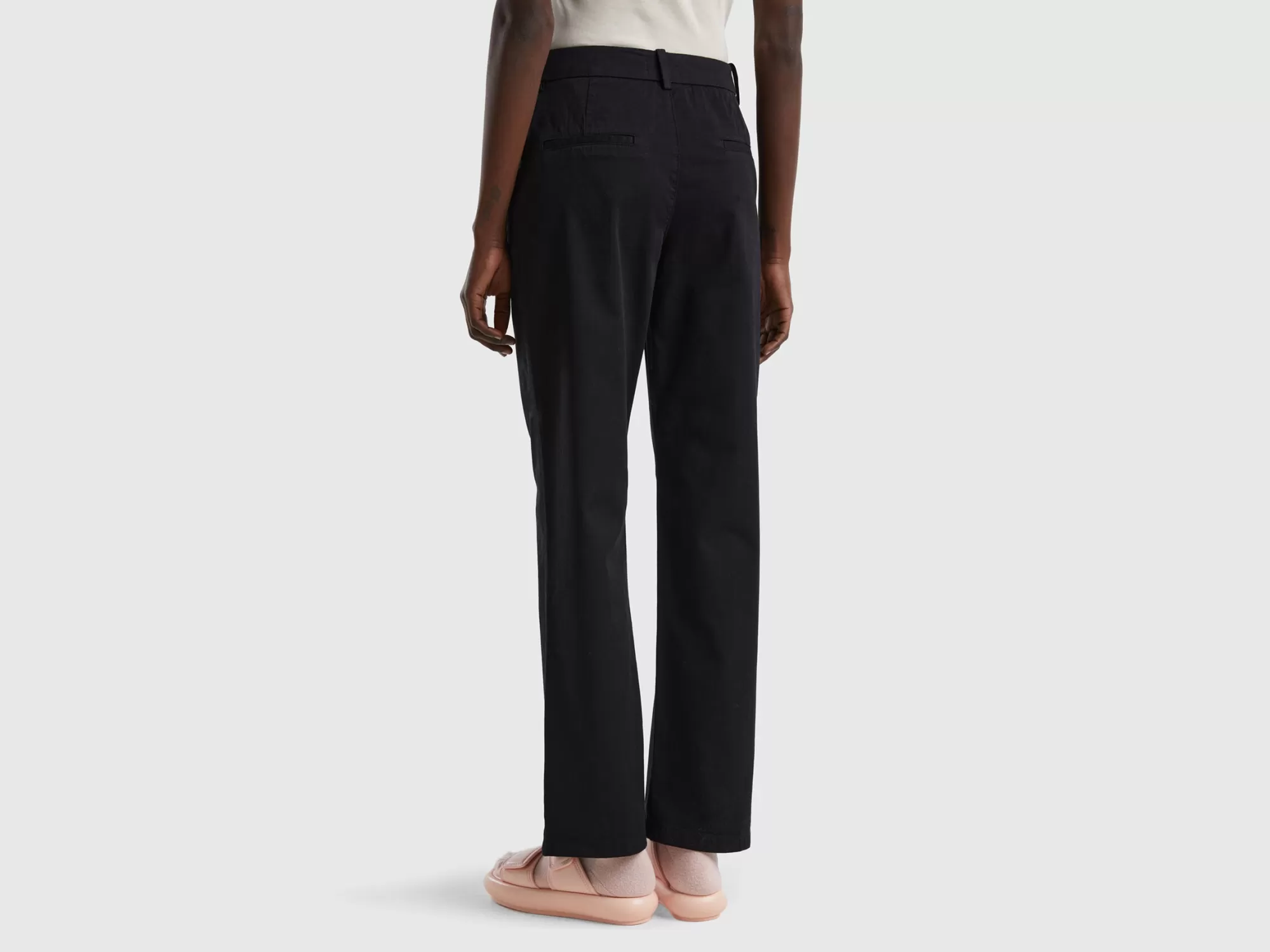 Benetton Pantalon Con Pernera Amplia-Mujer Pantalones Y Chinos