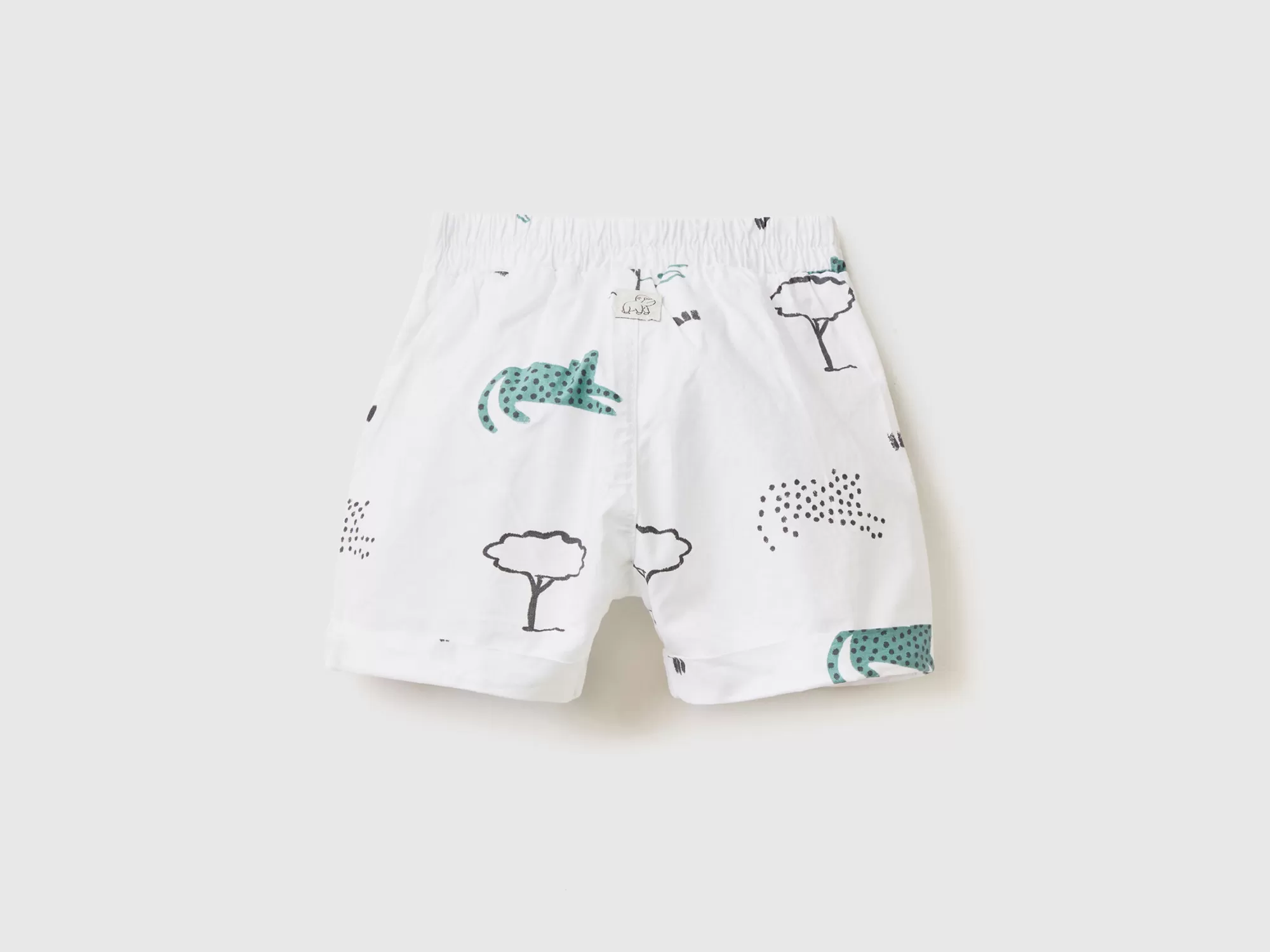 Benetton Pantalon Corto Con Estampado De Animales-Niños Pantalones