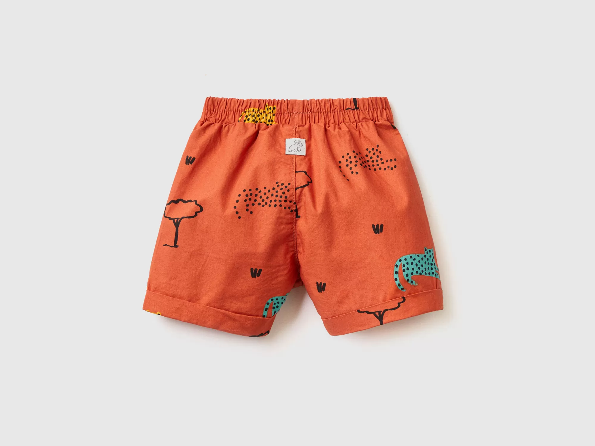 Benetton Pantalon Corto Con Estampado De Animales-Niños Pantalones