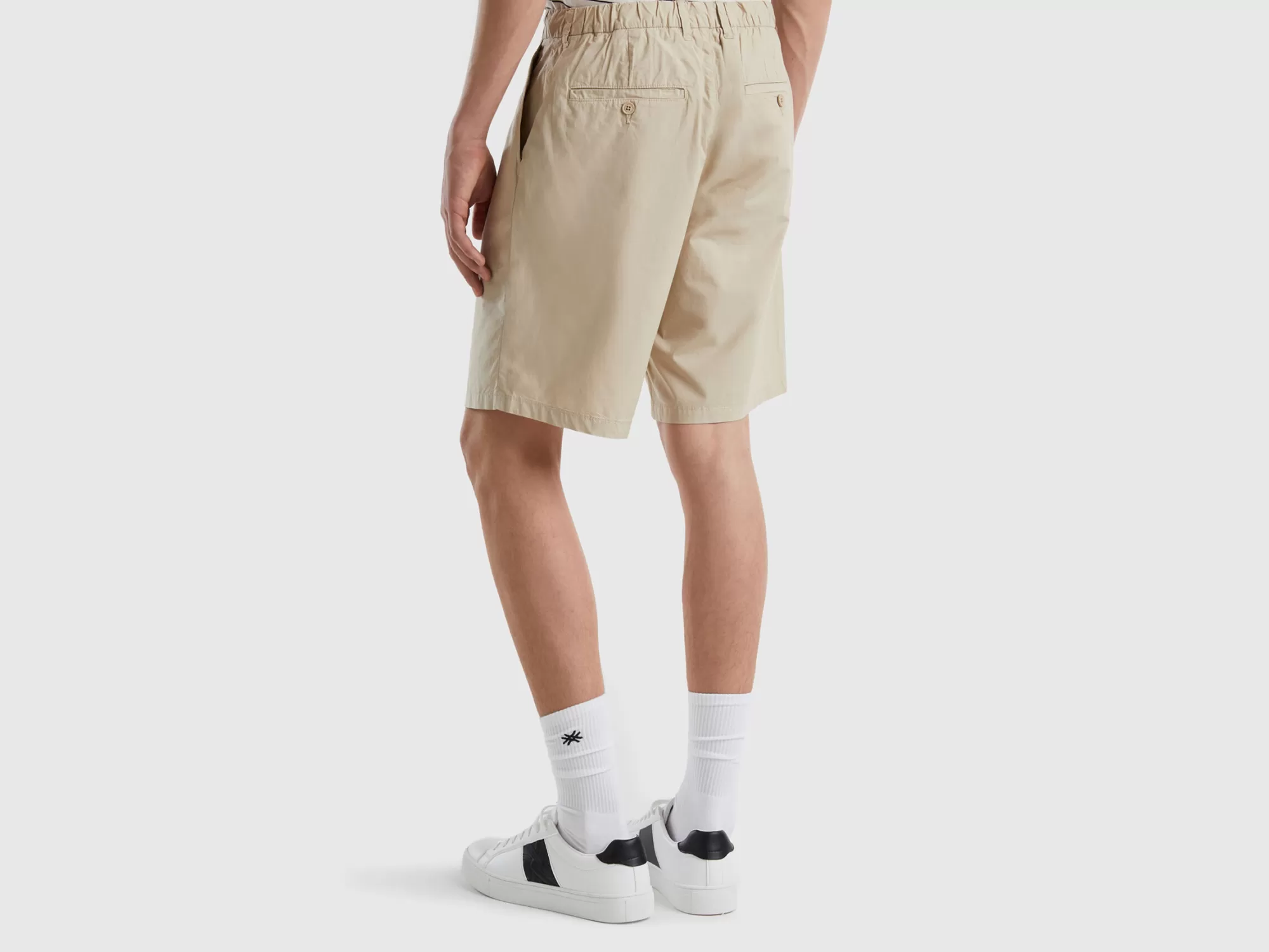 Benetton Pantalon Corto Con Pinzas-Hombre Pantalones Y Chinos