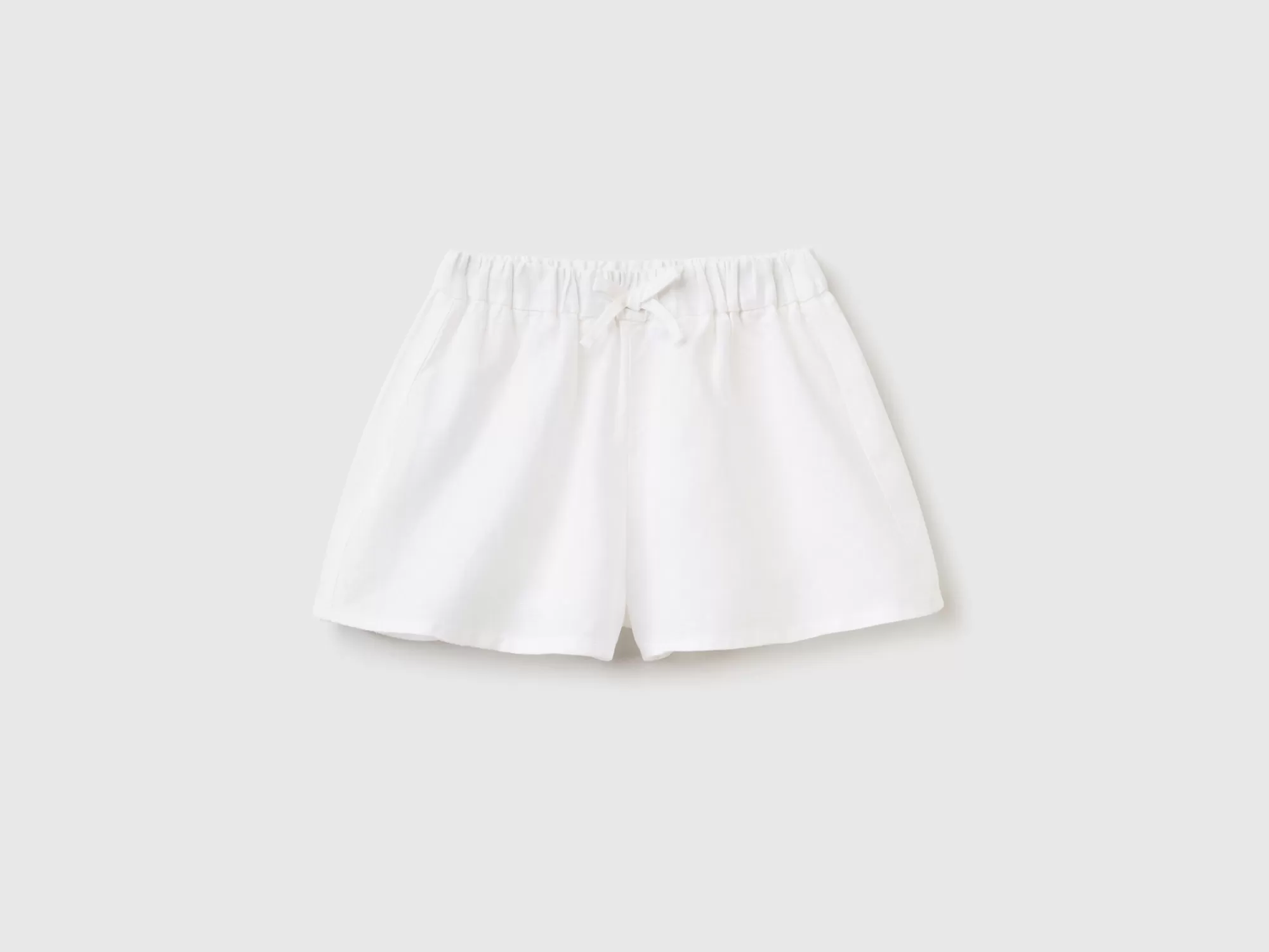 Benetton Pantalon Corto De Lino Mixto-Niños Pantalones Y Vaqueros