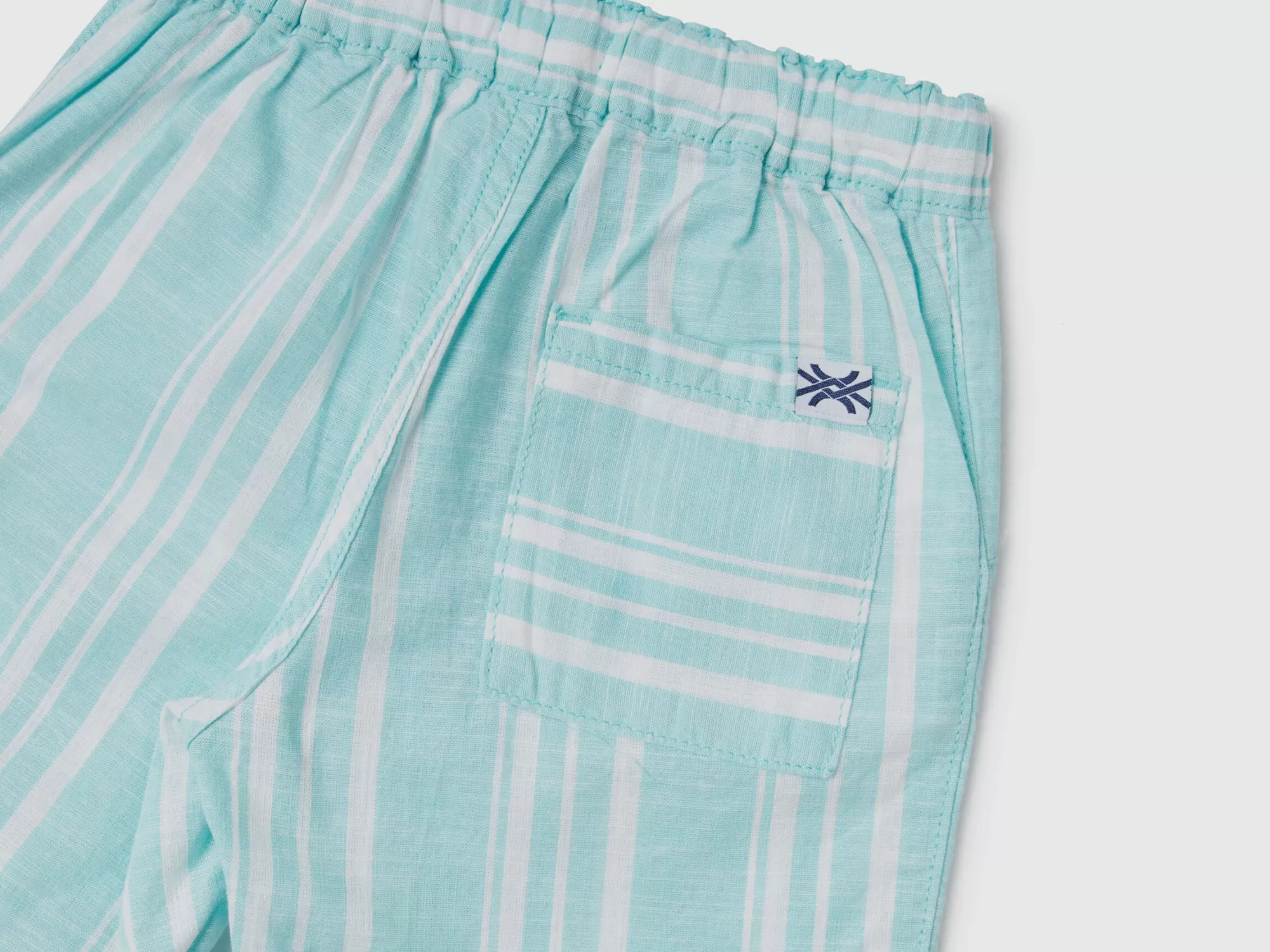 Benetton Pantalon Corto De Rayas-Niños Pantalones Y Vaqueros