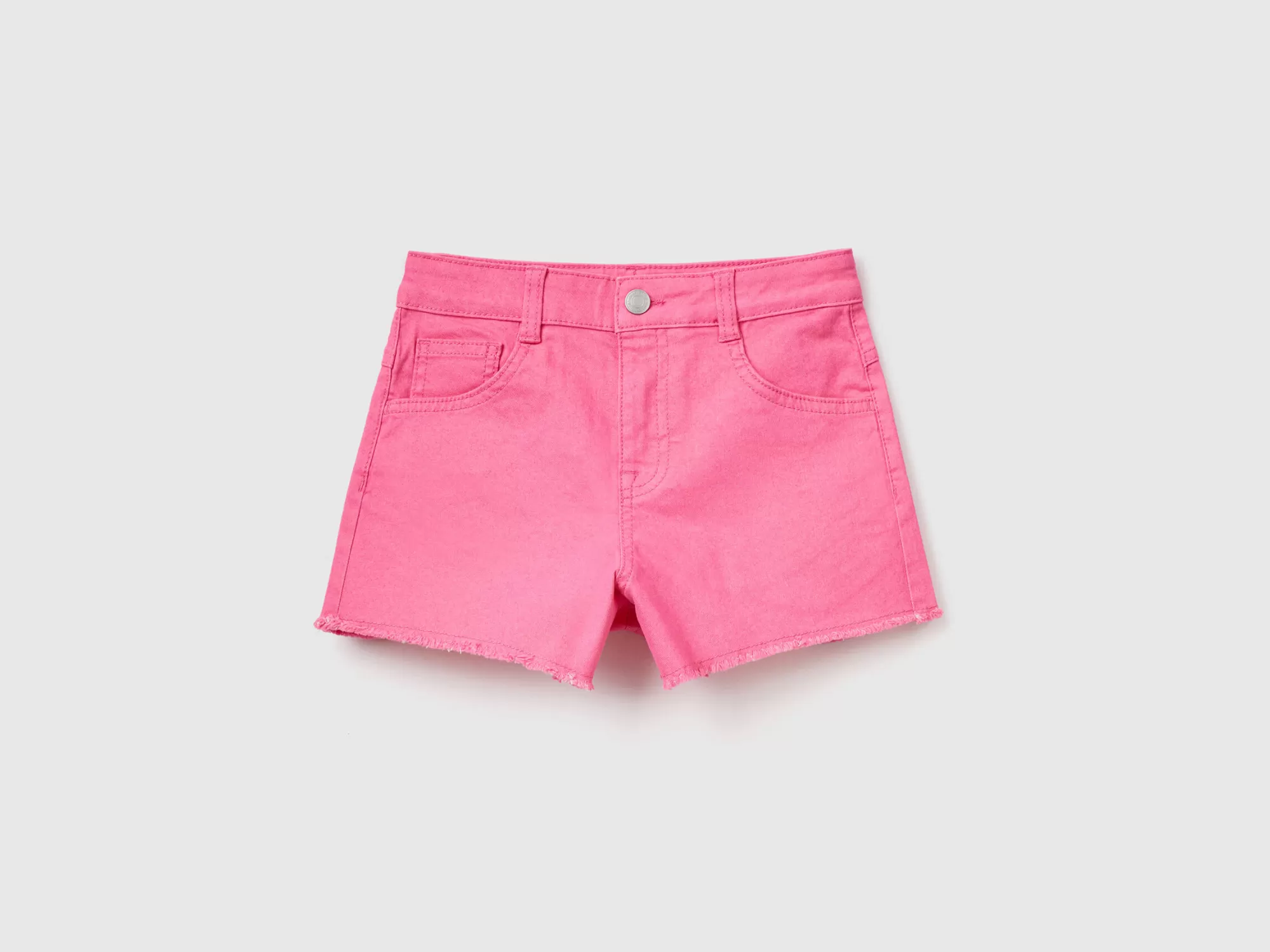 Benetton Pantalon Corto De Talle Alto Deshilachado-Niños Pantalones Y Vaqueros