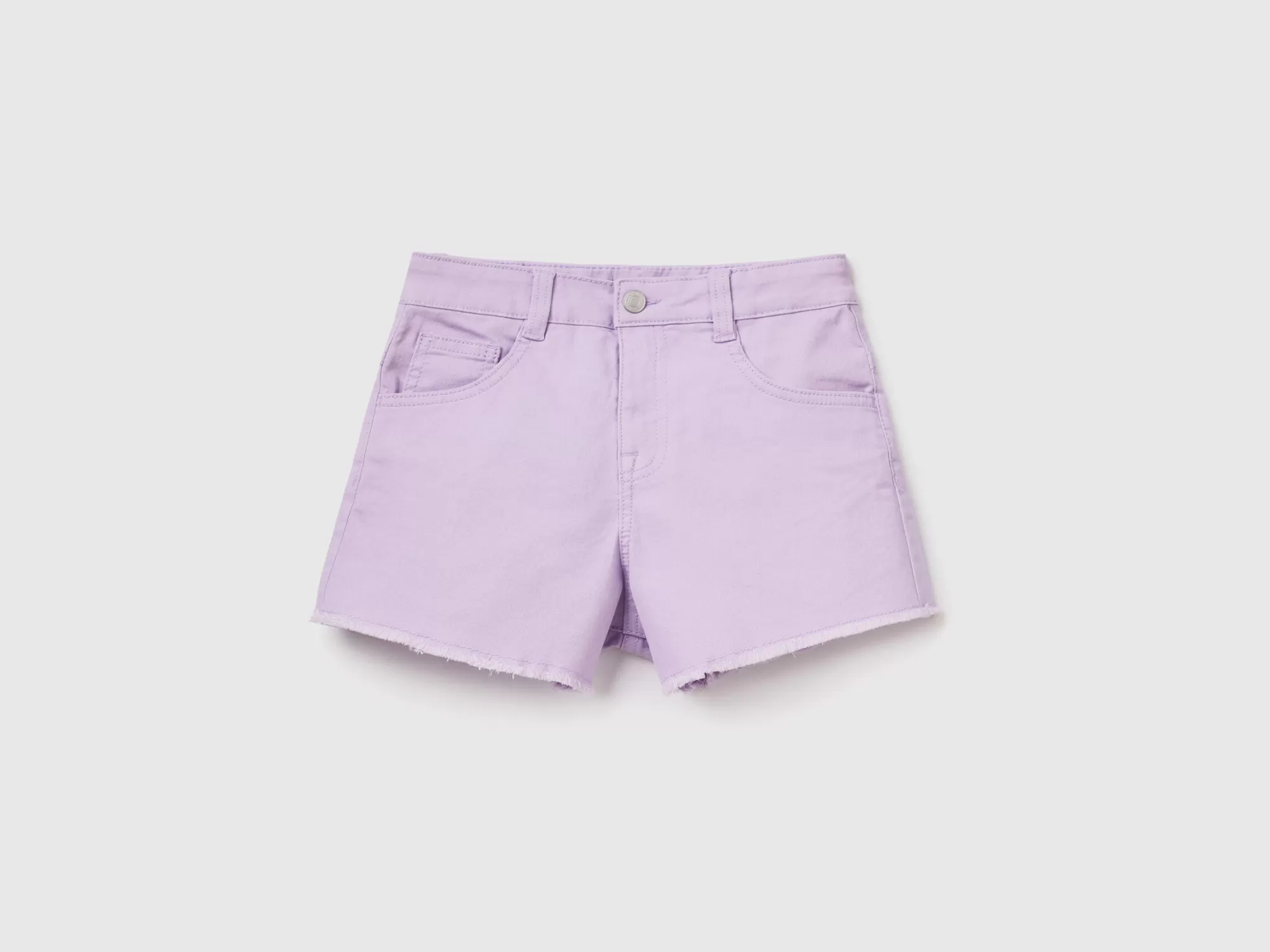 Benetton Pantalon Corto De Talle Alto Deshilachado-Niños Pantalones Y Vaqueros