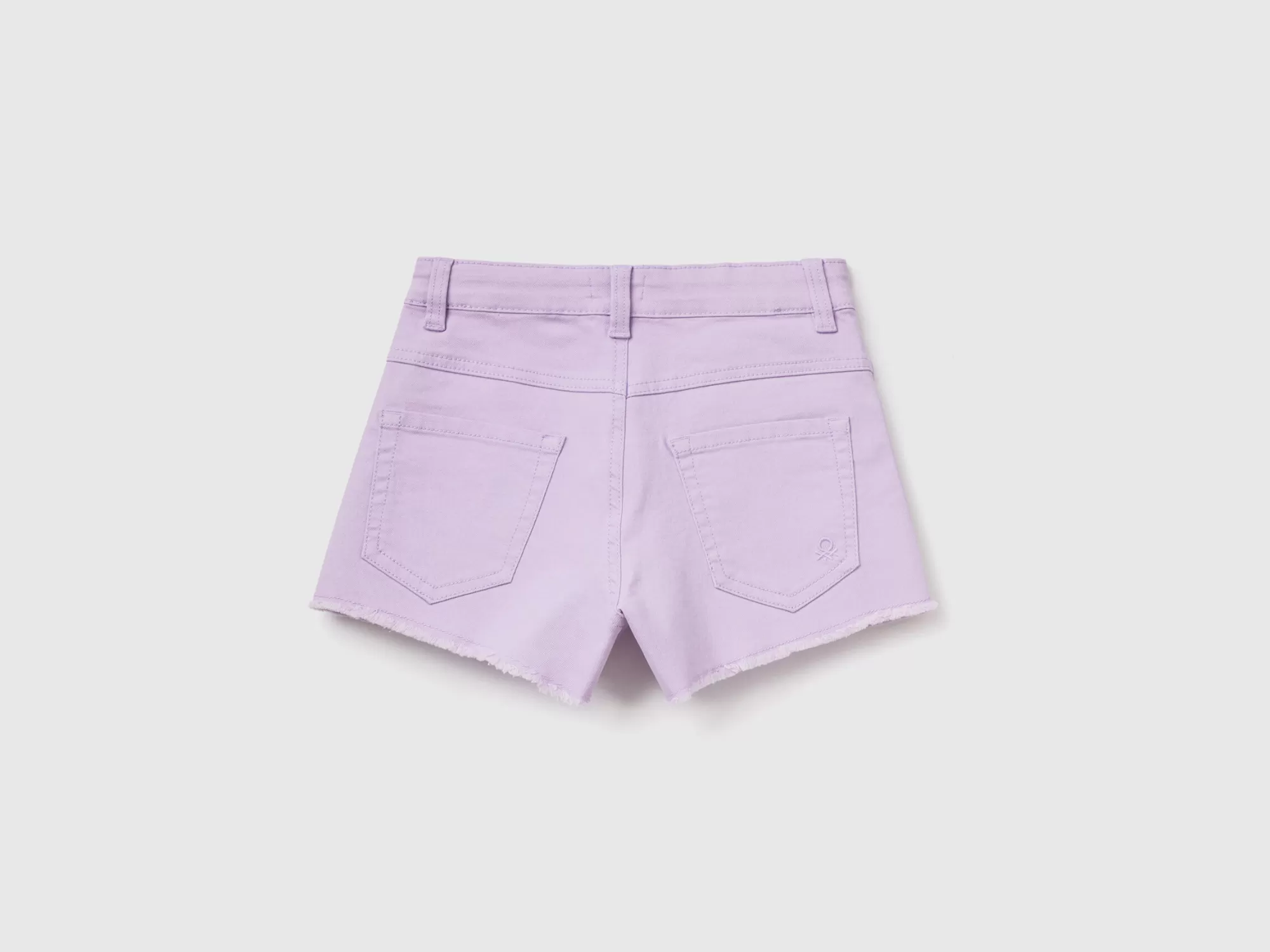 Benetton Pantalon Corto De Talle Alto Deshilachado-Niños Pantalones Y Vaqueros