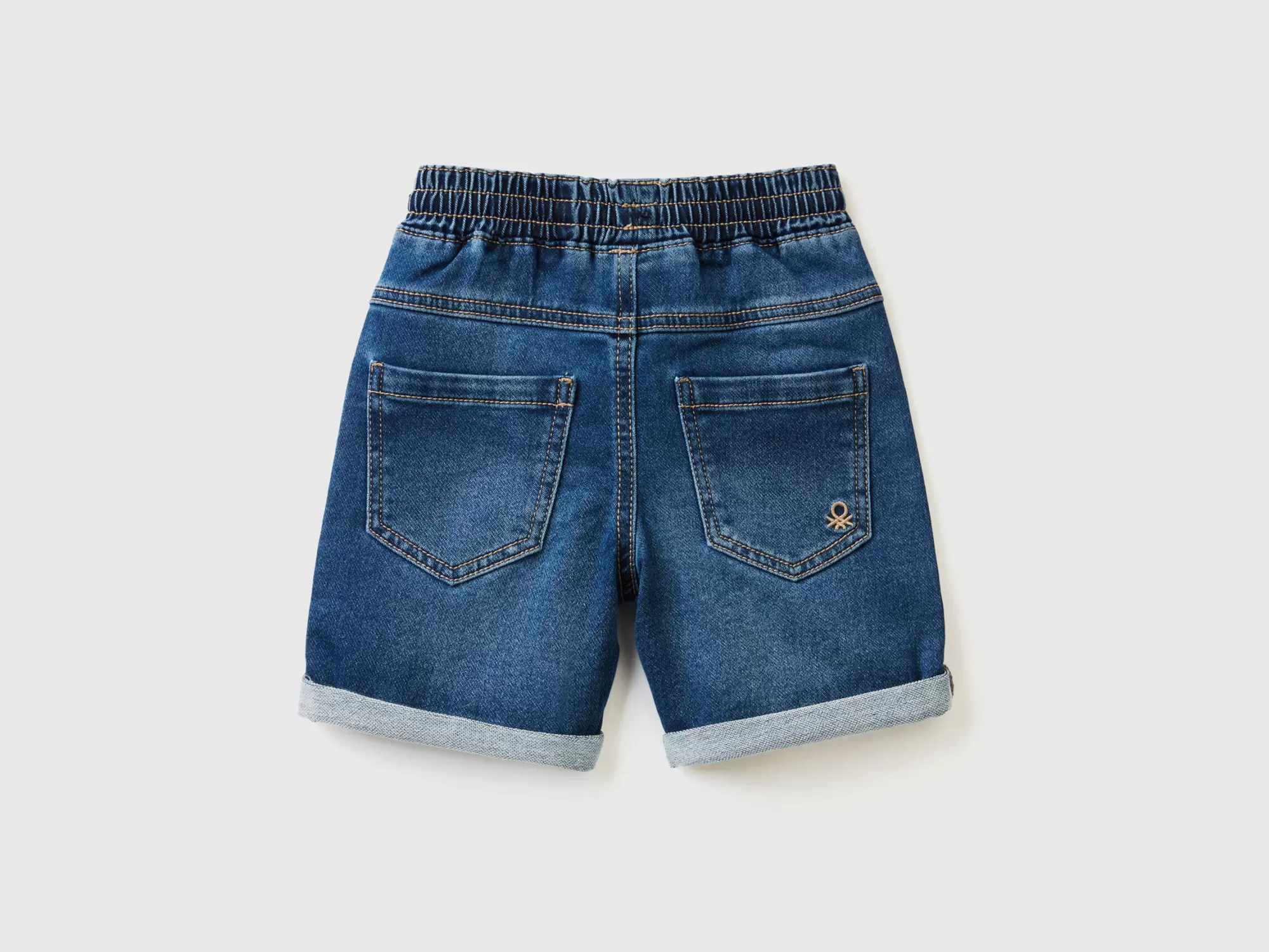 Benetton Pantalon Corto En Denim Elastico-Niños Pantalones Y Vaqueros