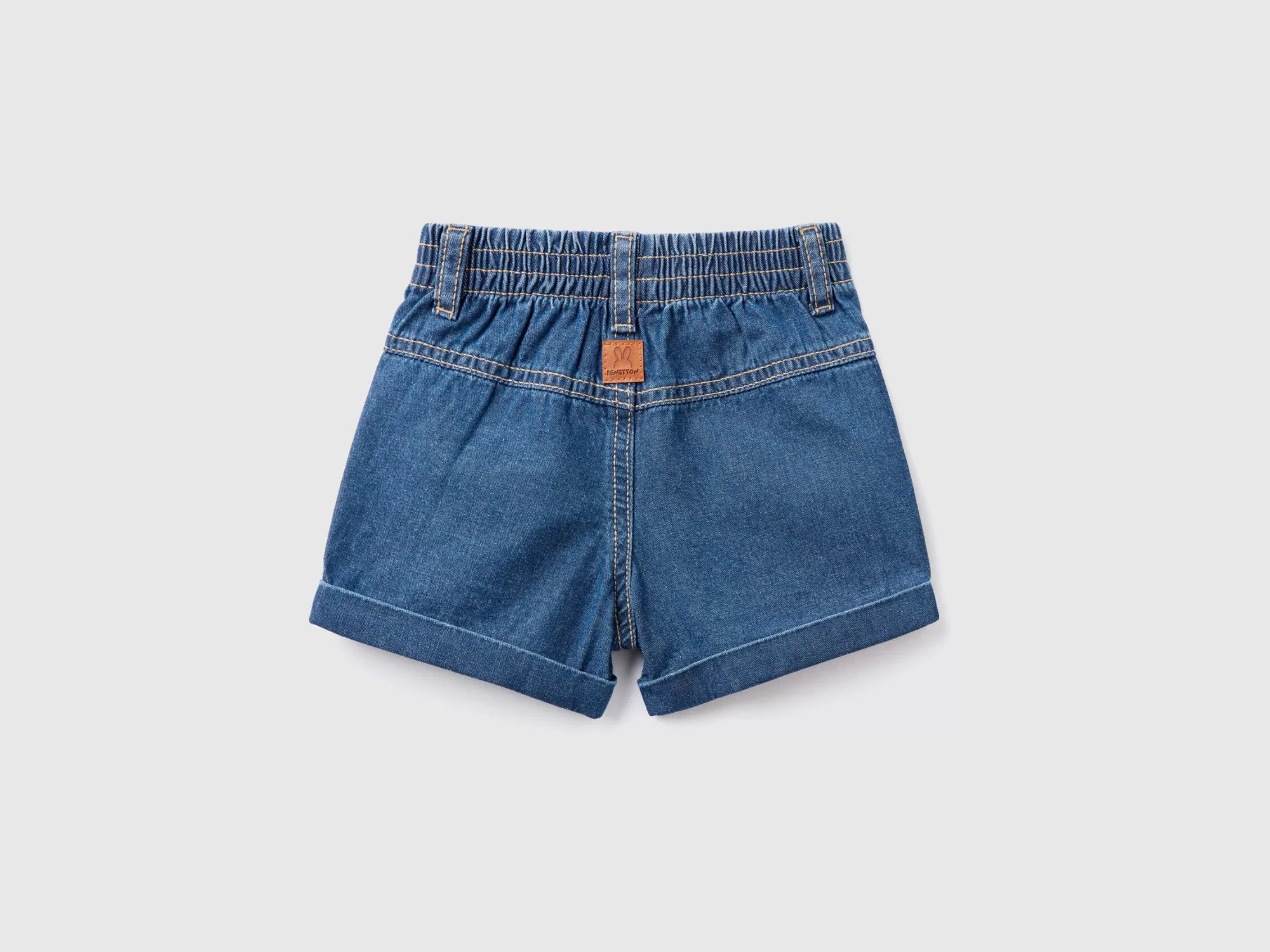 Benetton Pantalon Corto En Denim Ligero-Niños Pantalones