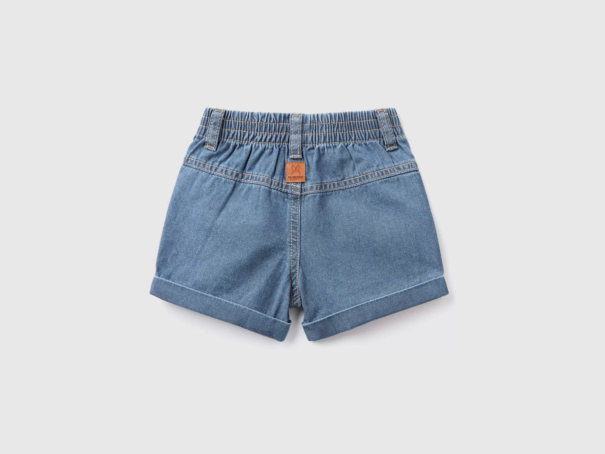 Benetton Pantalon Corto En Denim Ligero-Niños Pantalones