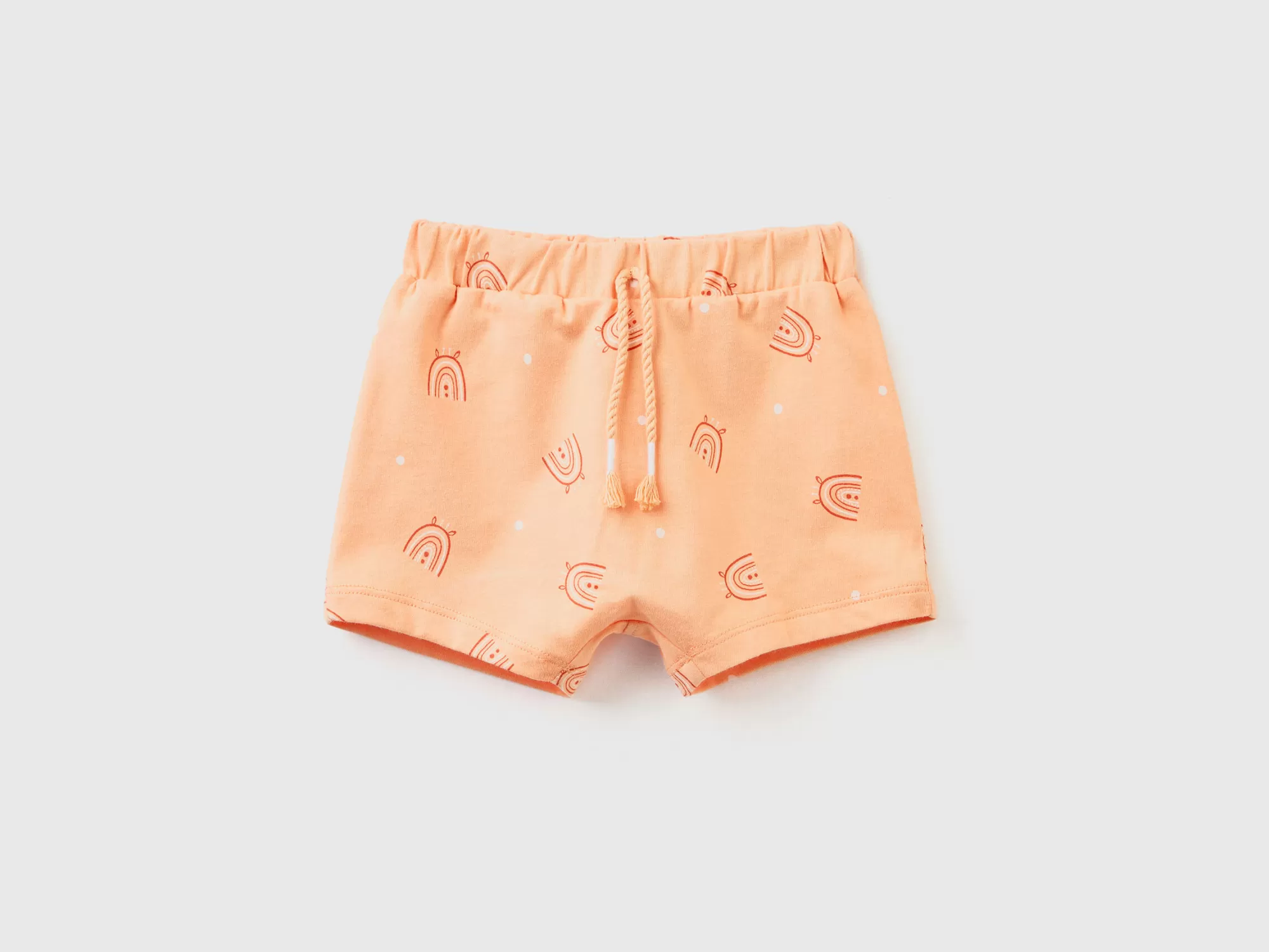 Benetton Pantalon Corto Estampado De Algodón 100 %-Niños Pantalones