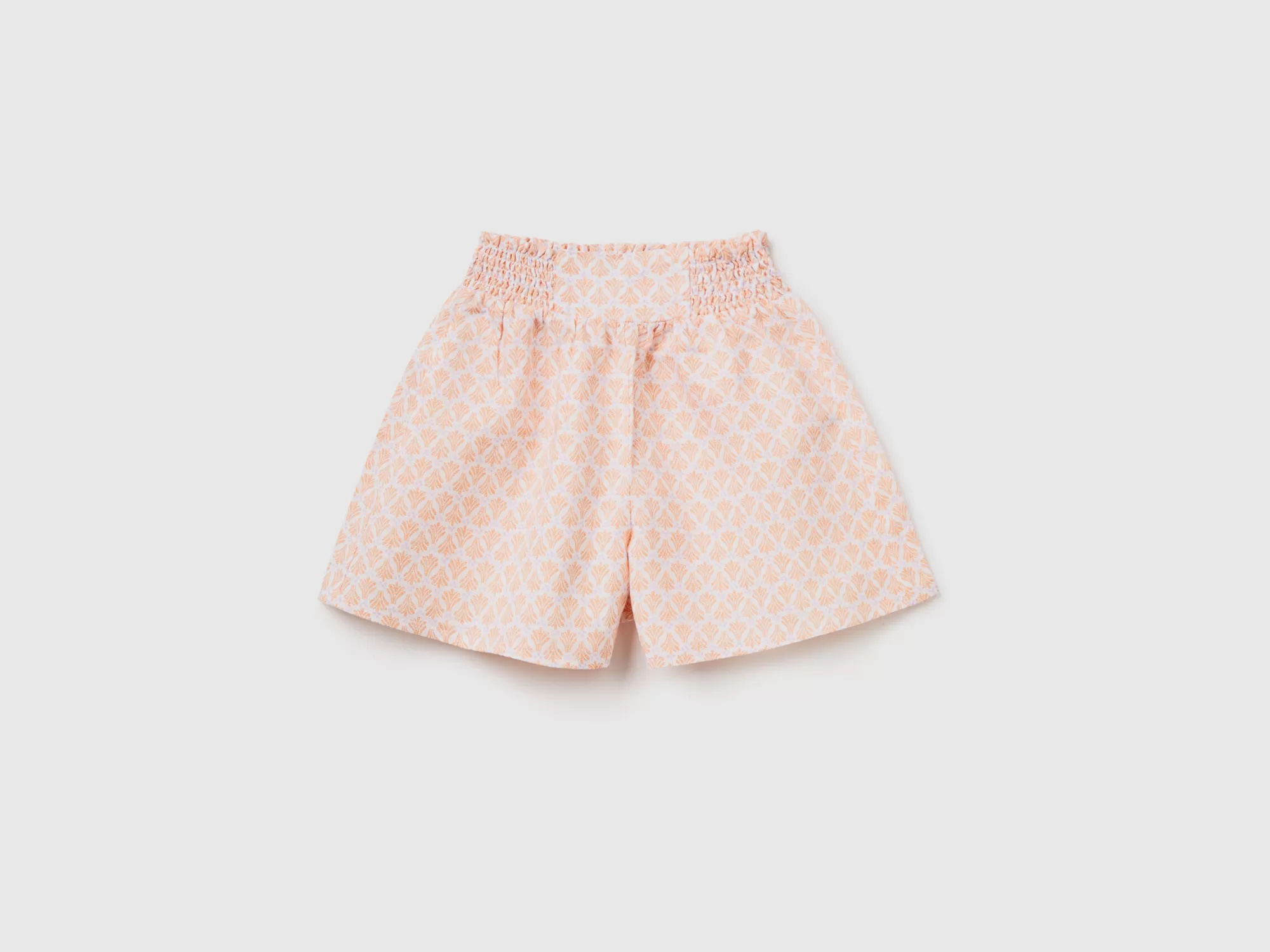 Benetton Pantalon Corto Estampado De Lino Mixto-Niños Pantalones Y Vaqueros