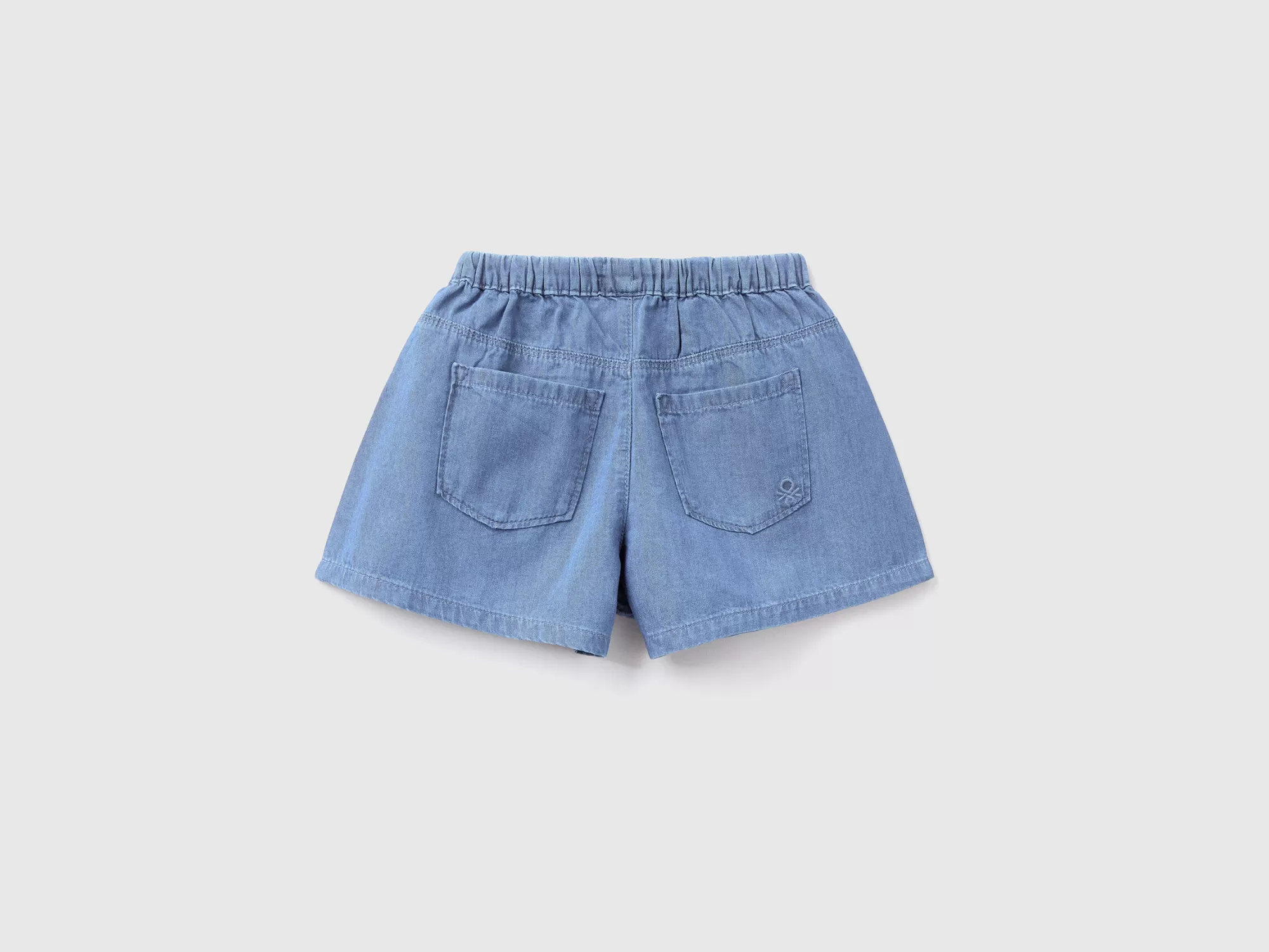 Benetton Pantalon Corto Ligero De Efecto Vaquero-Niños Pantalones Y Vaqueros