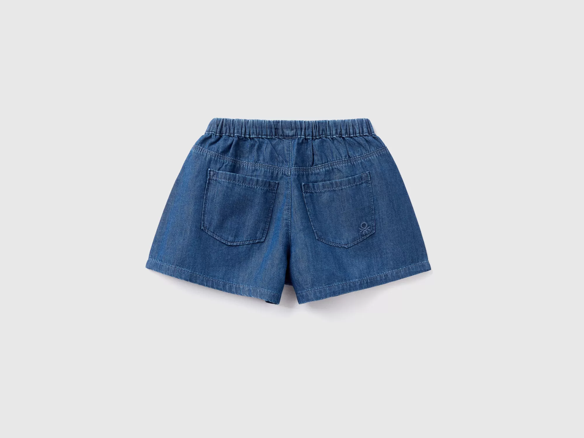 Benetton Pantalon Corto Ligero De Efecto Vaquero-Niños Pantalones Y Vaqueros