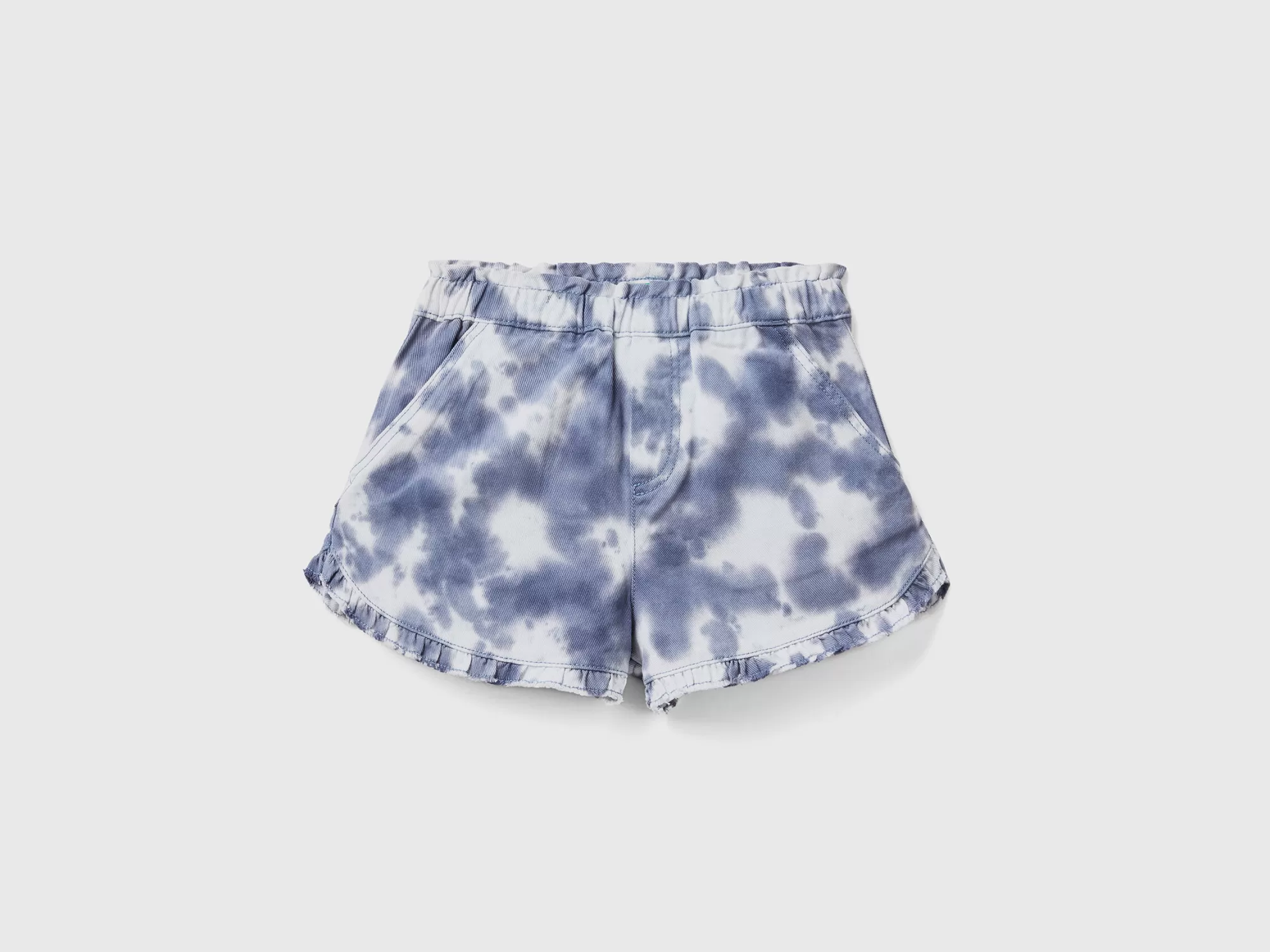 Benetton Pantalon Corto Tie-Dye Con Volantes-Niños Pantalones Y Vaqueros