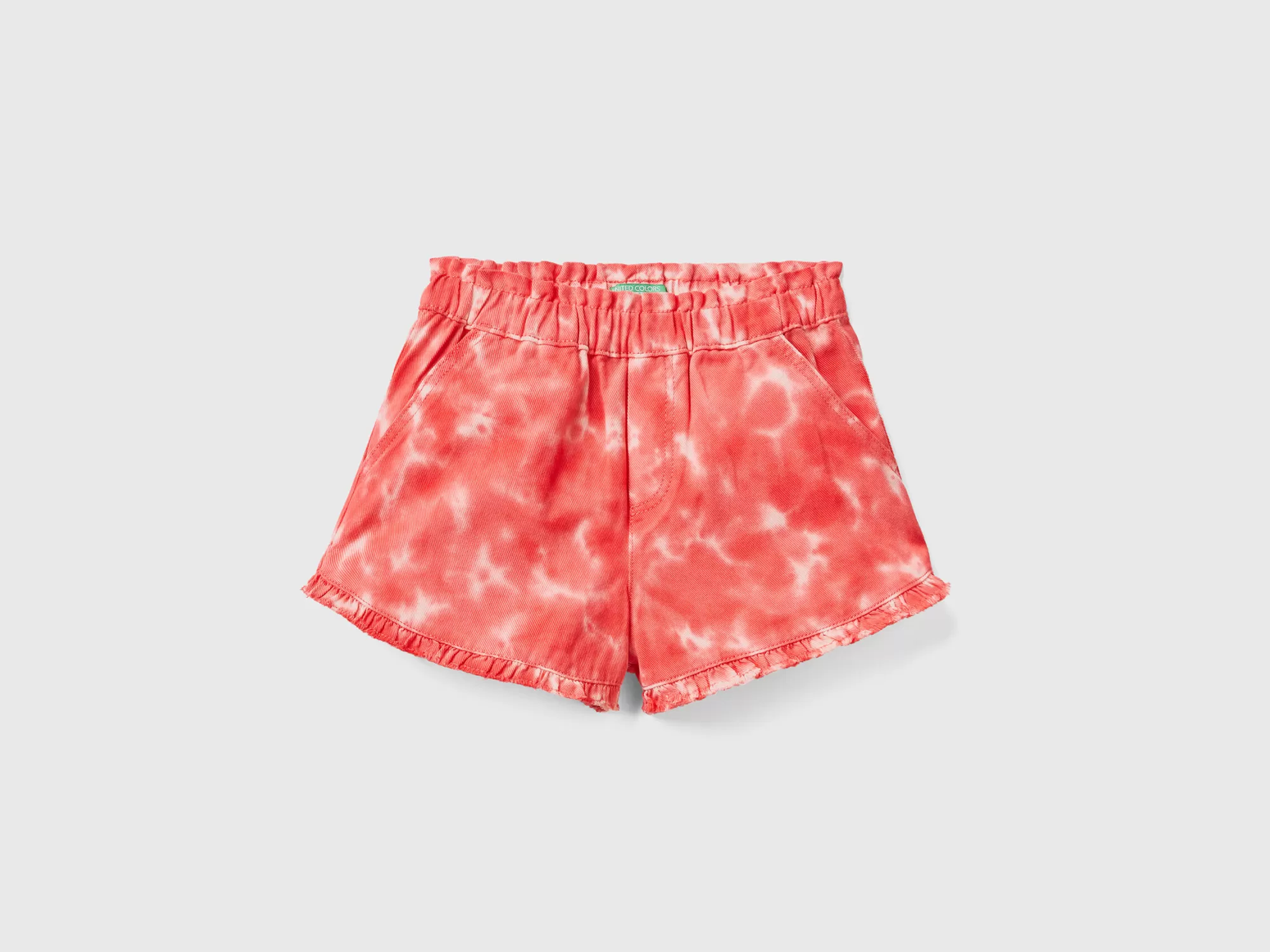 Benetton Pantalon Corto Tie-Dye Con Volantes-Niños Pantalones Y Vaqueros