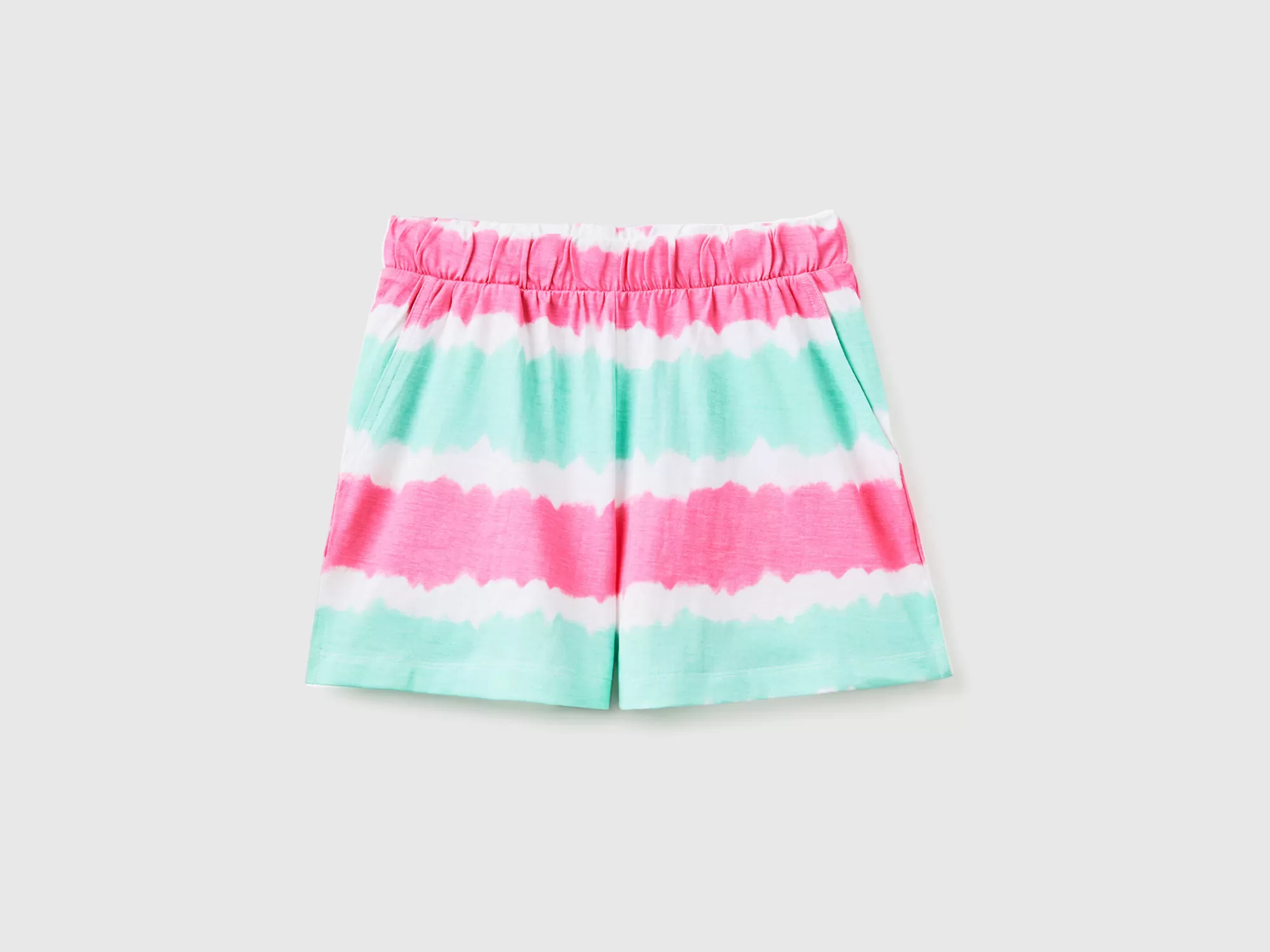 Benetton Pantalon Corto Tie-Dye De 100 % Algodón-Niños Pantalones Y Vaqueros