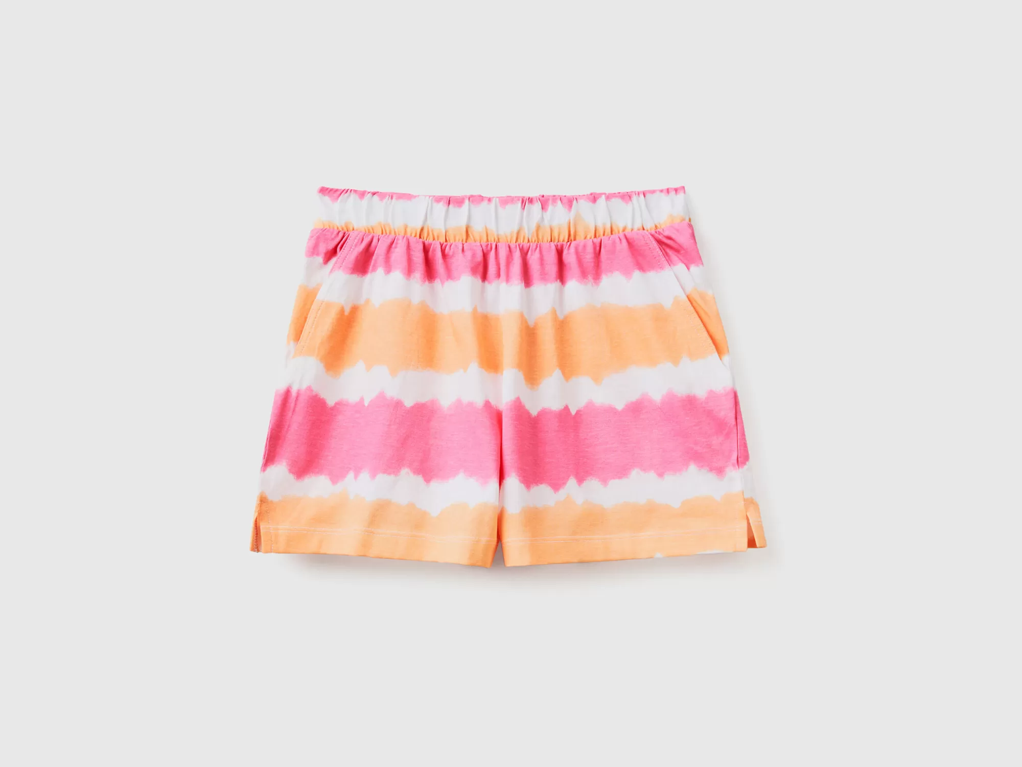 Benetton Pantalon Corto Tie-Dye De 100 % Algodón-Niños Pantalones Y Vaqueros