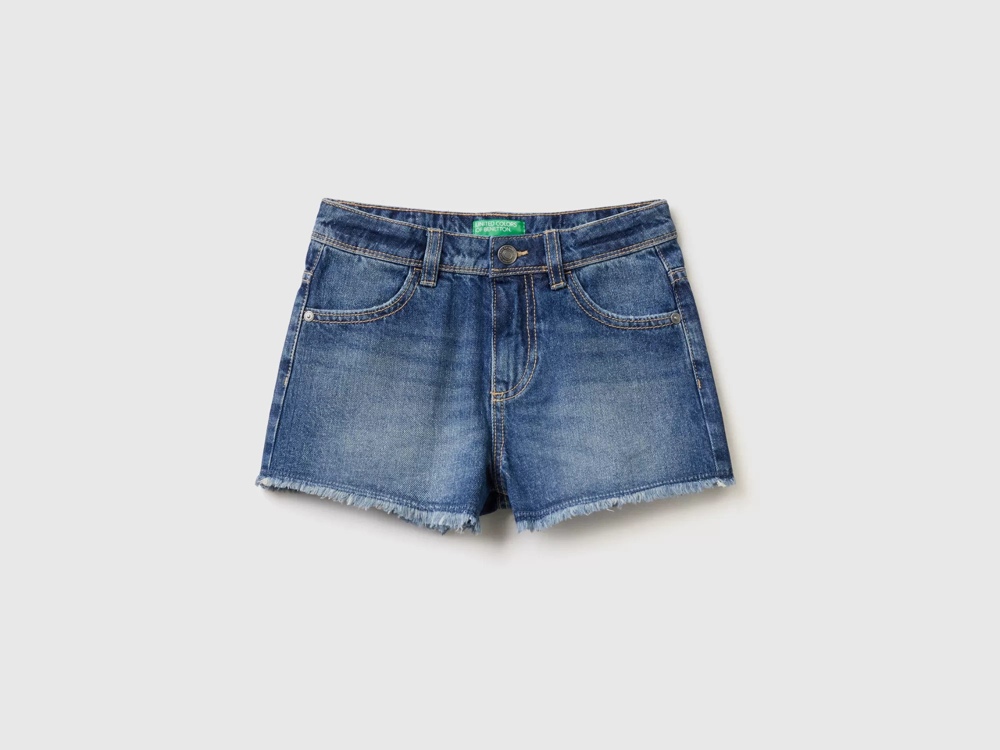 Benetton Pantalon Corto Vaquero Deshilachado-Niños Pantalones Y Vaqueros