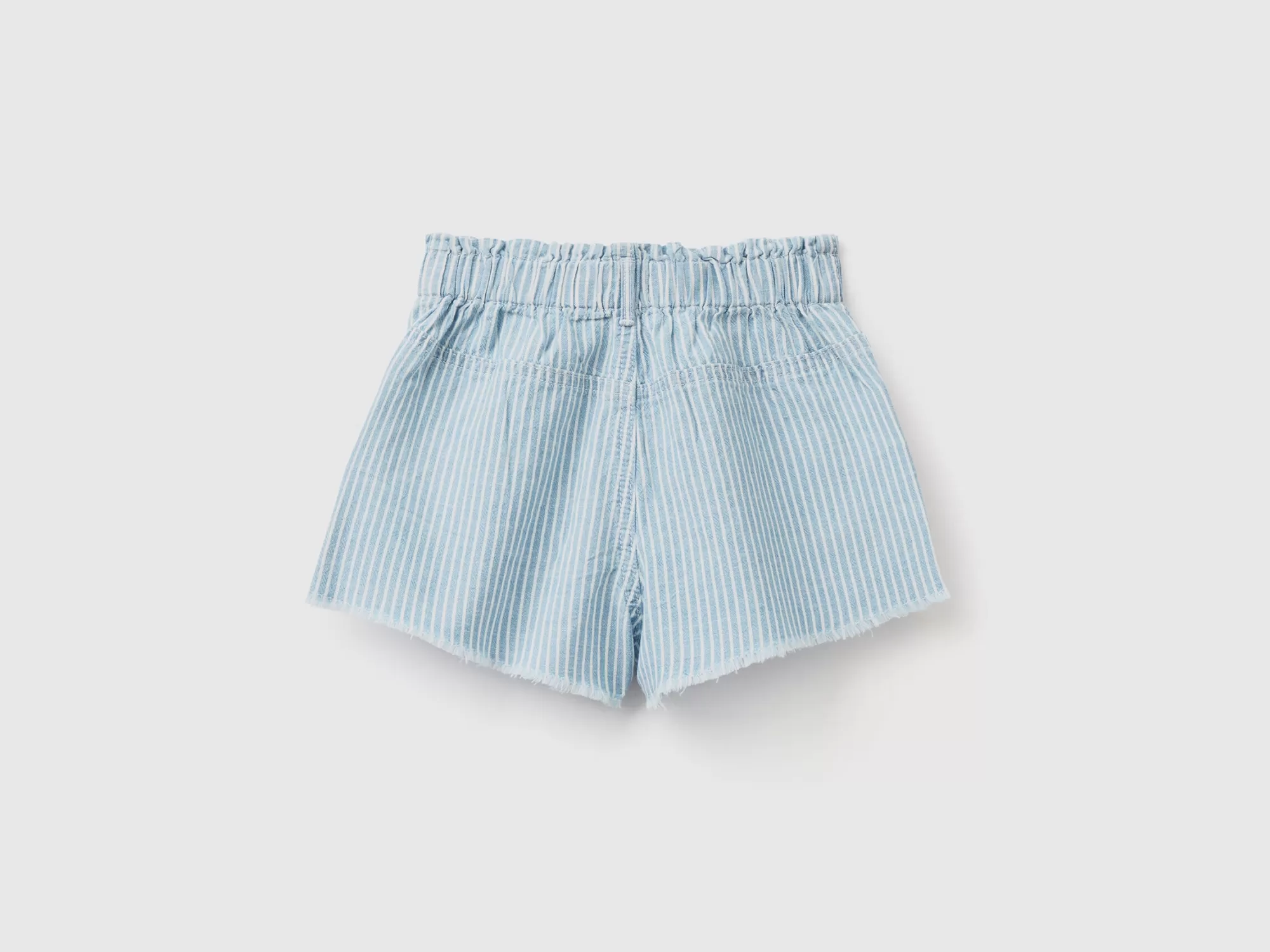 Benetton Pantalon Corto Vaquero Ligero De Rayas-Niños Pantalones Y Vaqueros