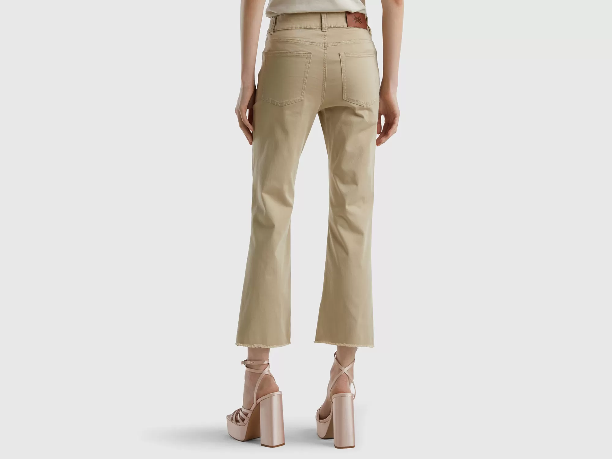 Benetton Pantalon Cropped Con Cinco Bolsillos-Mujer Pantalones Y Chinos