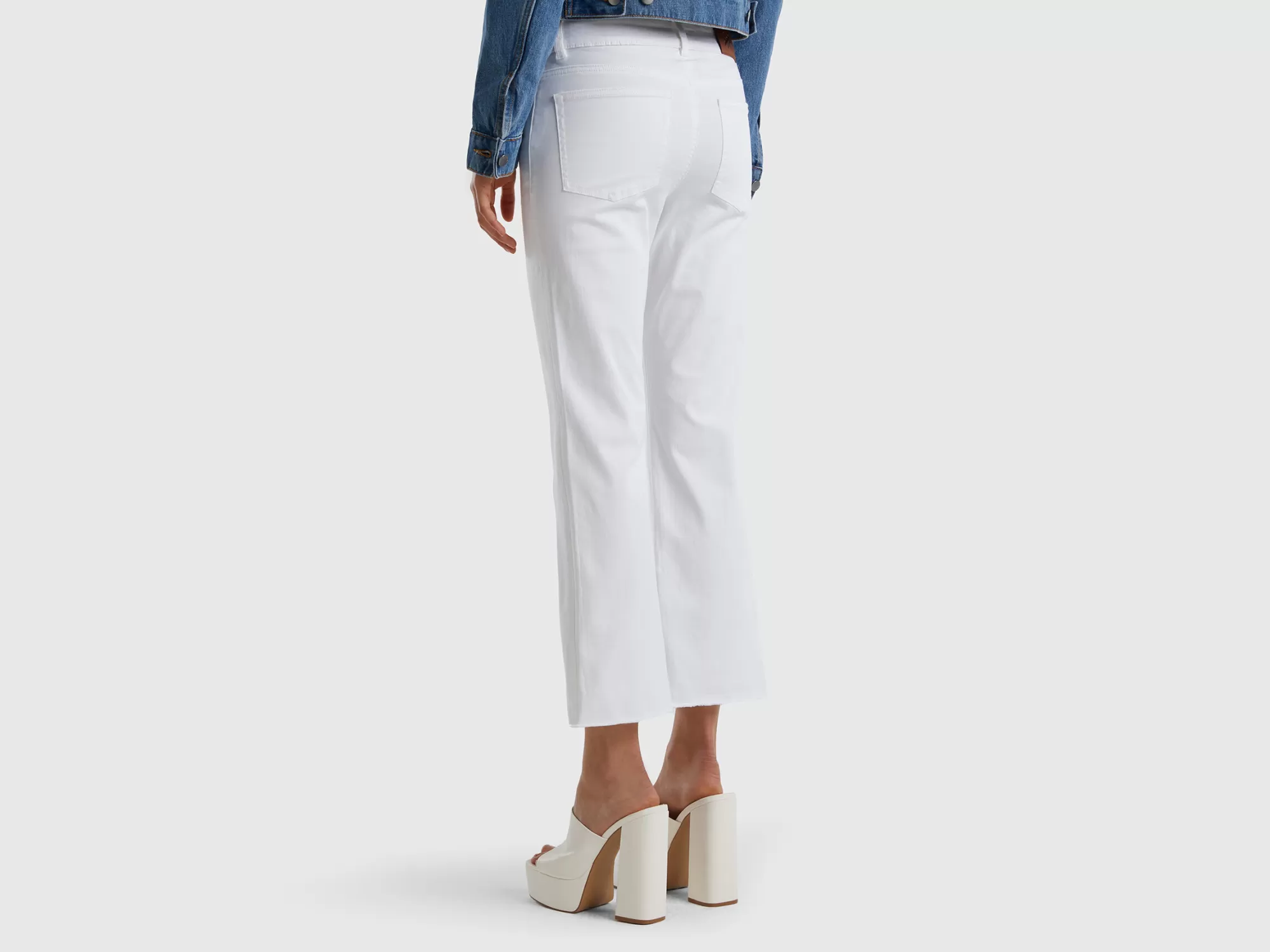 Benetton Pantalon Cropped Con Cinco Bolsillos-Mujer Pantalones Y Chinos